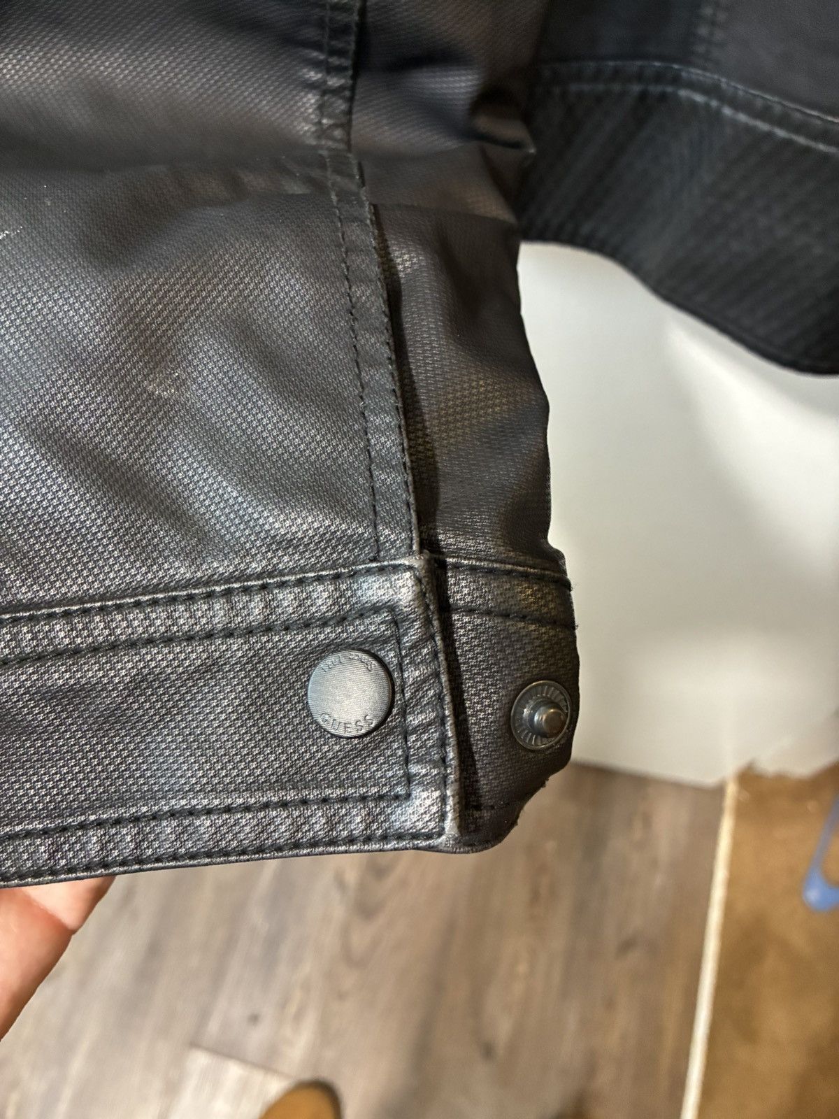 Guess Guess Textured zipper leather pleather jacket moto biker Size US L / EU 52-54 / 3 - 5 Thumbnail