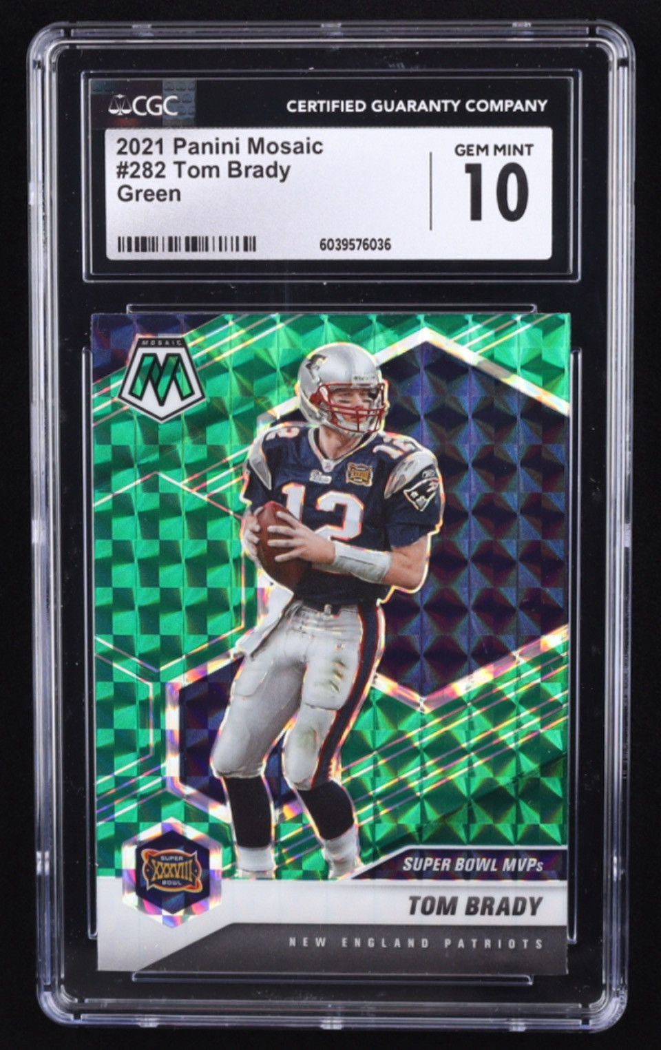 Other Tom Brady 2021 Panini Mosaic Mosaic Green #282 MVP (CGC 10) Size ONE SIZE - 1 Thumbnail