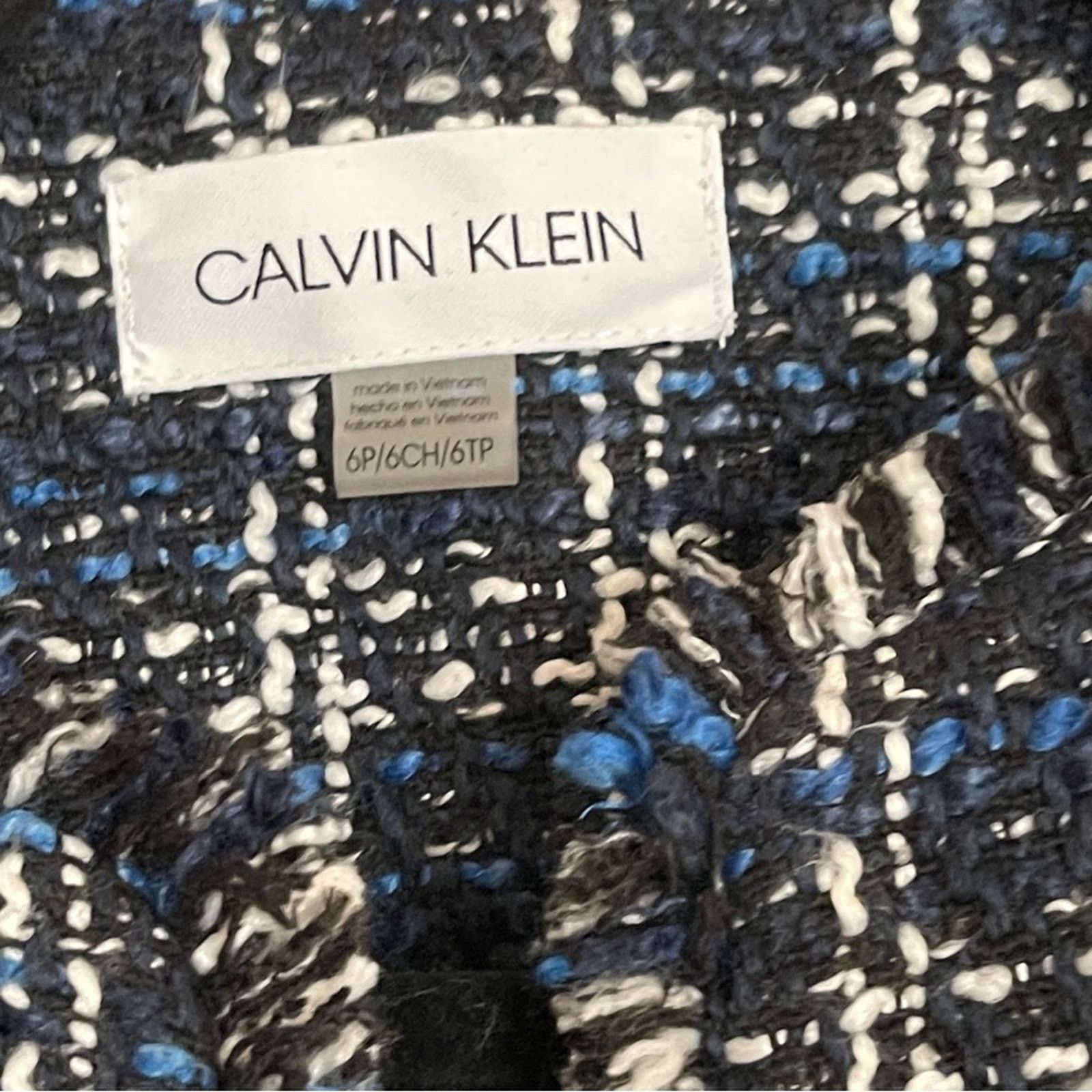 Calvin Klein Calvin Klein Fringe Tweed Open Front Blazer Size M / US 6-8 / IT 42-44 - 4 Thumbnail
