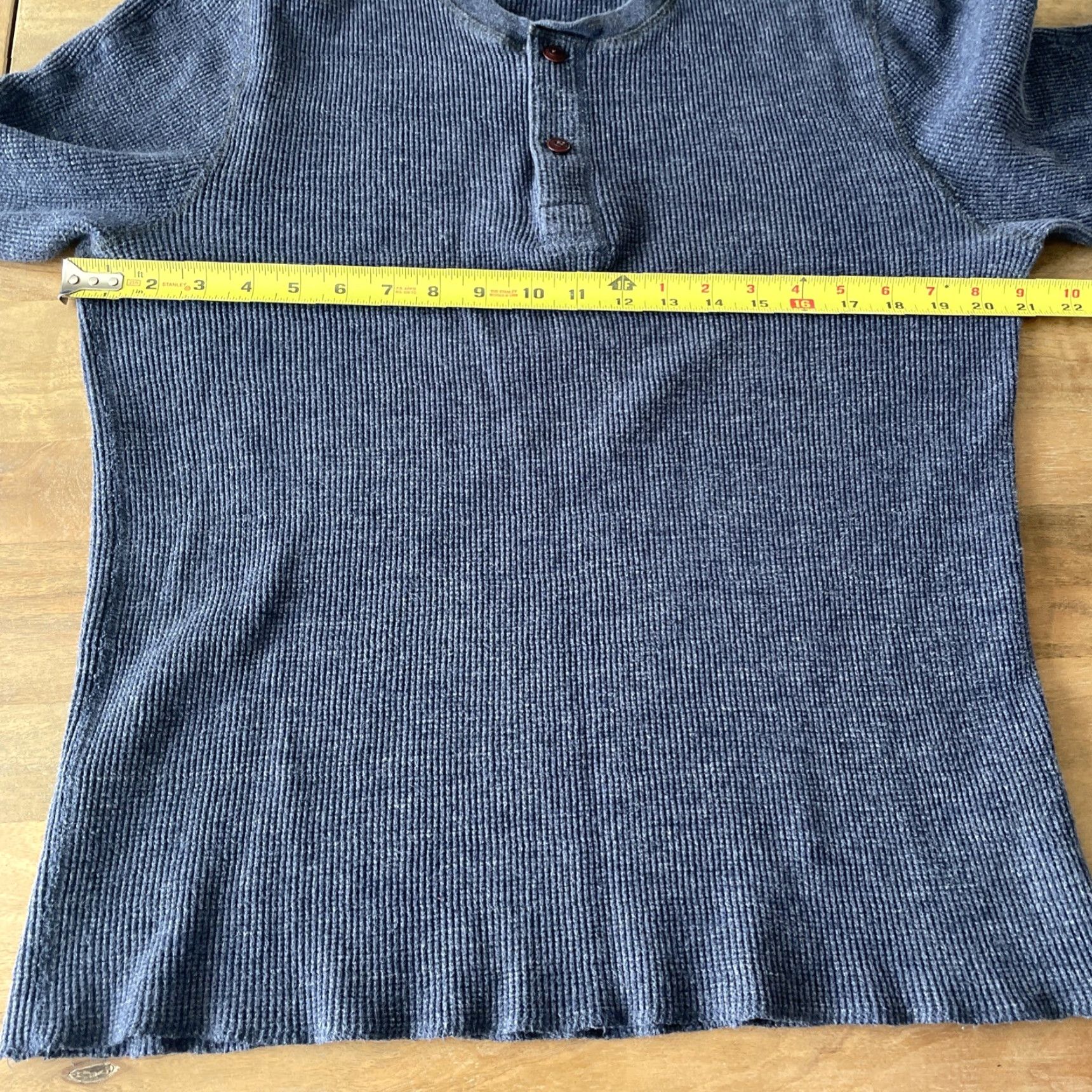 Wallace & Barnes Wallace & Barnes Thermal Henley T-Shirt Long Sleeve Blue, Size L, Men Size US L / EU 52-54 / 3 - 5 Thumbnail