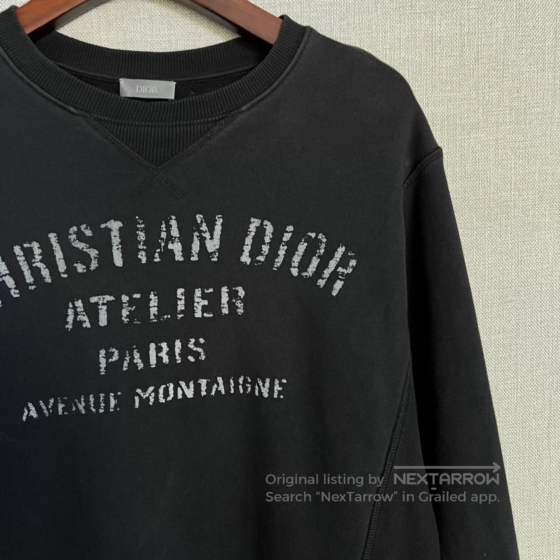 Dior Dior Black Washed Vintage Slogan Logo Sweatshirt. Size US M / EU 48-50 / 2 - 3 Thumbnail