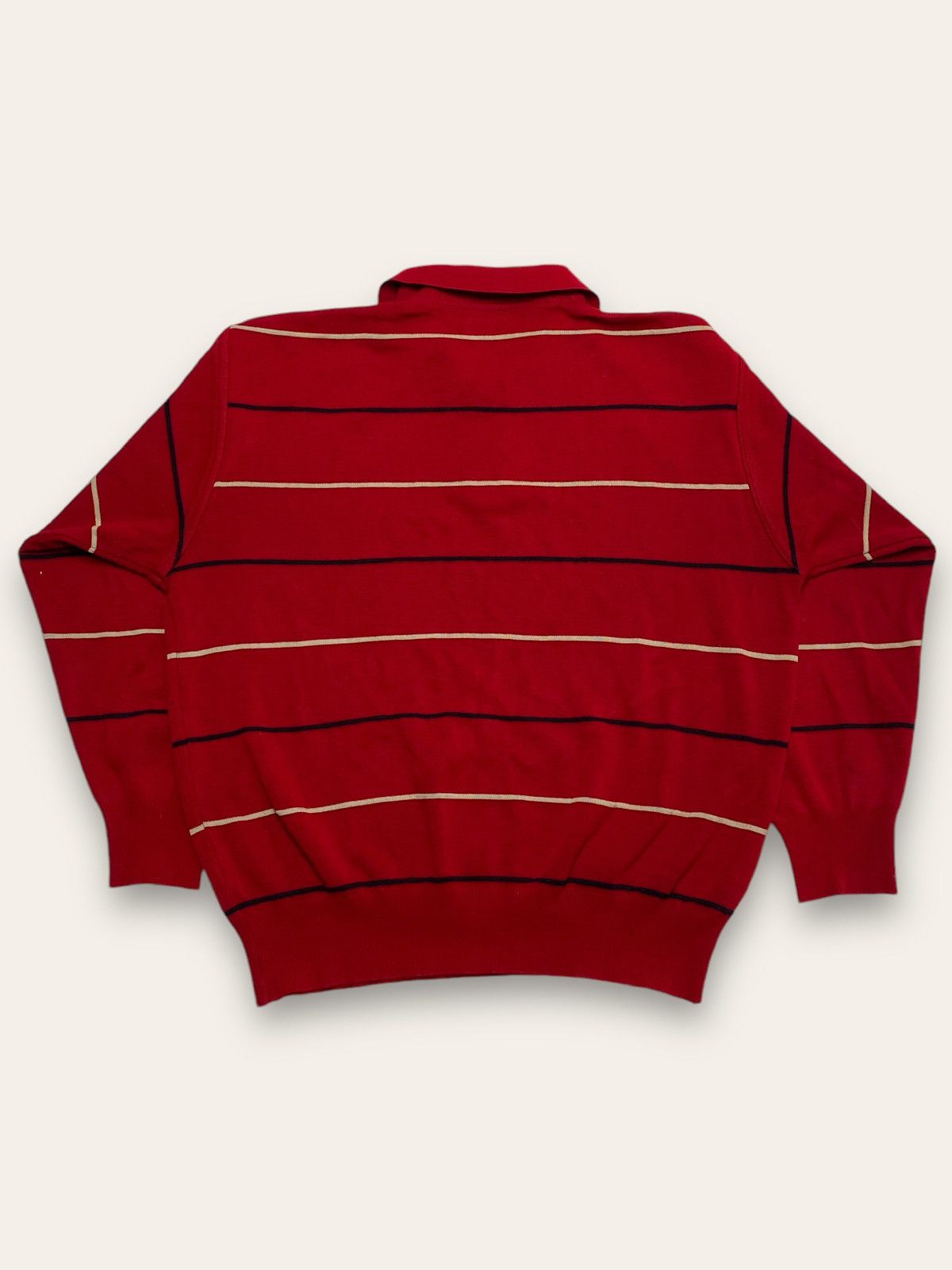 Paul & Shark 90s Vintage PAUL SHARK Red Striped 1/3 Zip Sweatshirt Size US XL / EU 56 / 4 - 5 Thumbnail