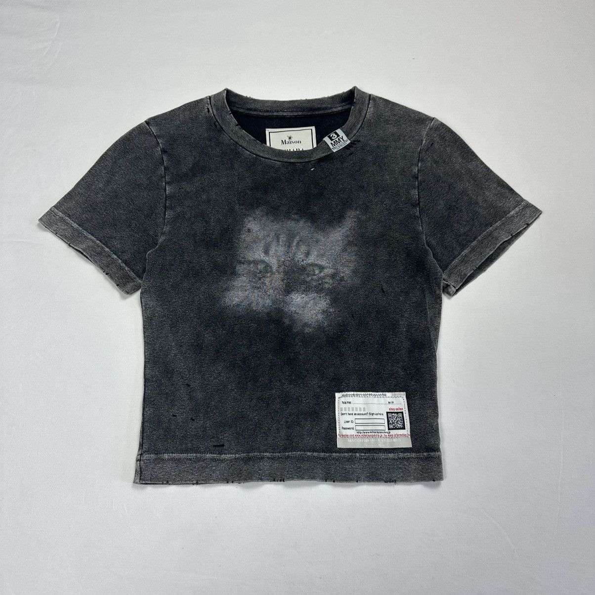 Maison MIHARA YASUHIRO Maison Mihara Yasuhiro Distressed Faded Fitted Baby Tee Size S / US 4 / IT 40 - 1 Thumbnail