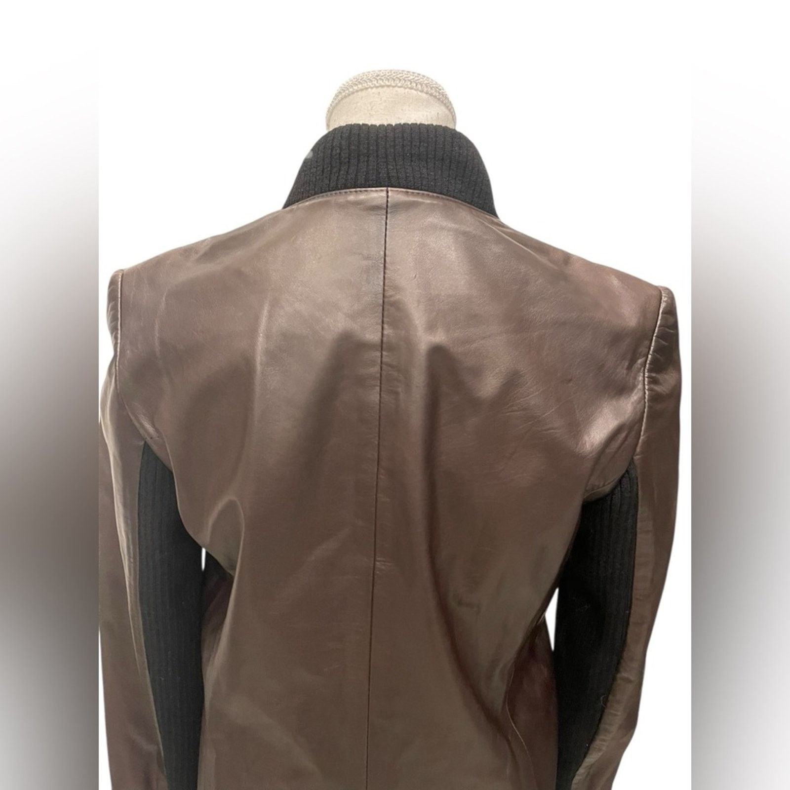 THAKOON THAKOON Woman’s Brown Leather Jacket Size:6 Size M / US 6-8 / IT 42-44 - 4 Thumbnail
