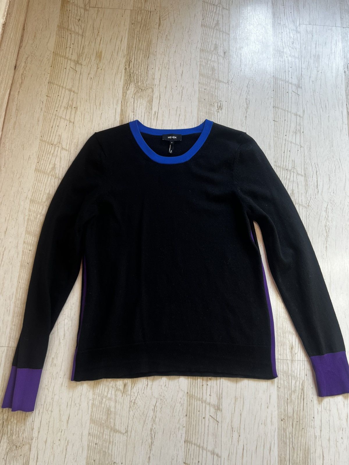 ME+EM ME+EM Colorblock Wool Sweater Black Multi Panel Knit Size M Size M / US 6-8 / IT 42-44 - 1 Thumbnail