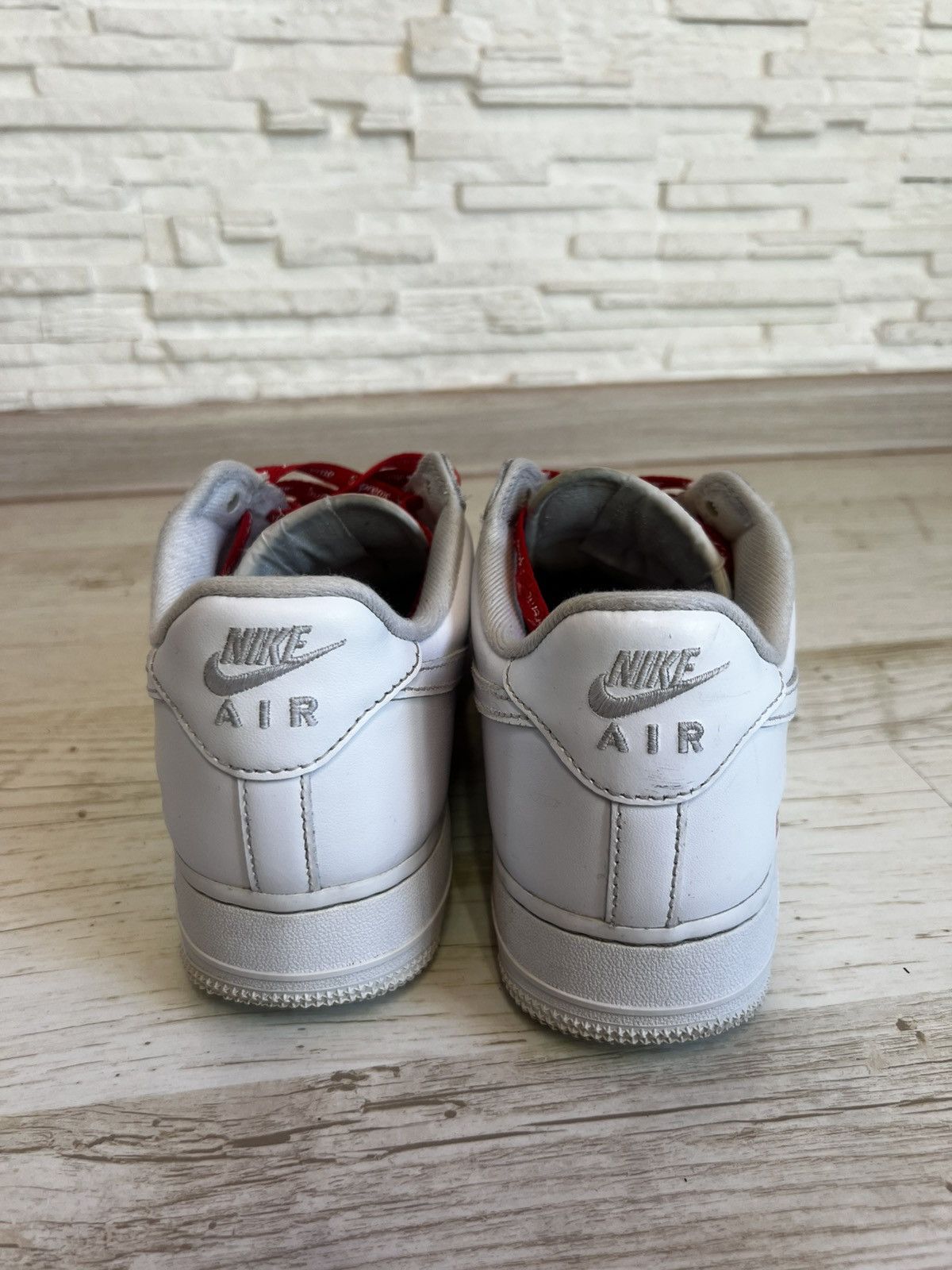 Nike × Supreme Nike Air Force 1 Low Supreme White Leather Sneakers US 7.5 Size US 7.5 / EU 40-41 - 5 Thumbnail