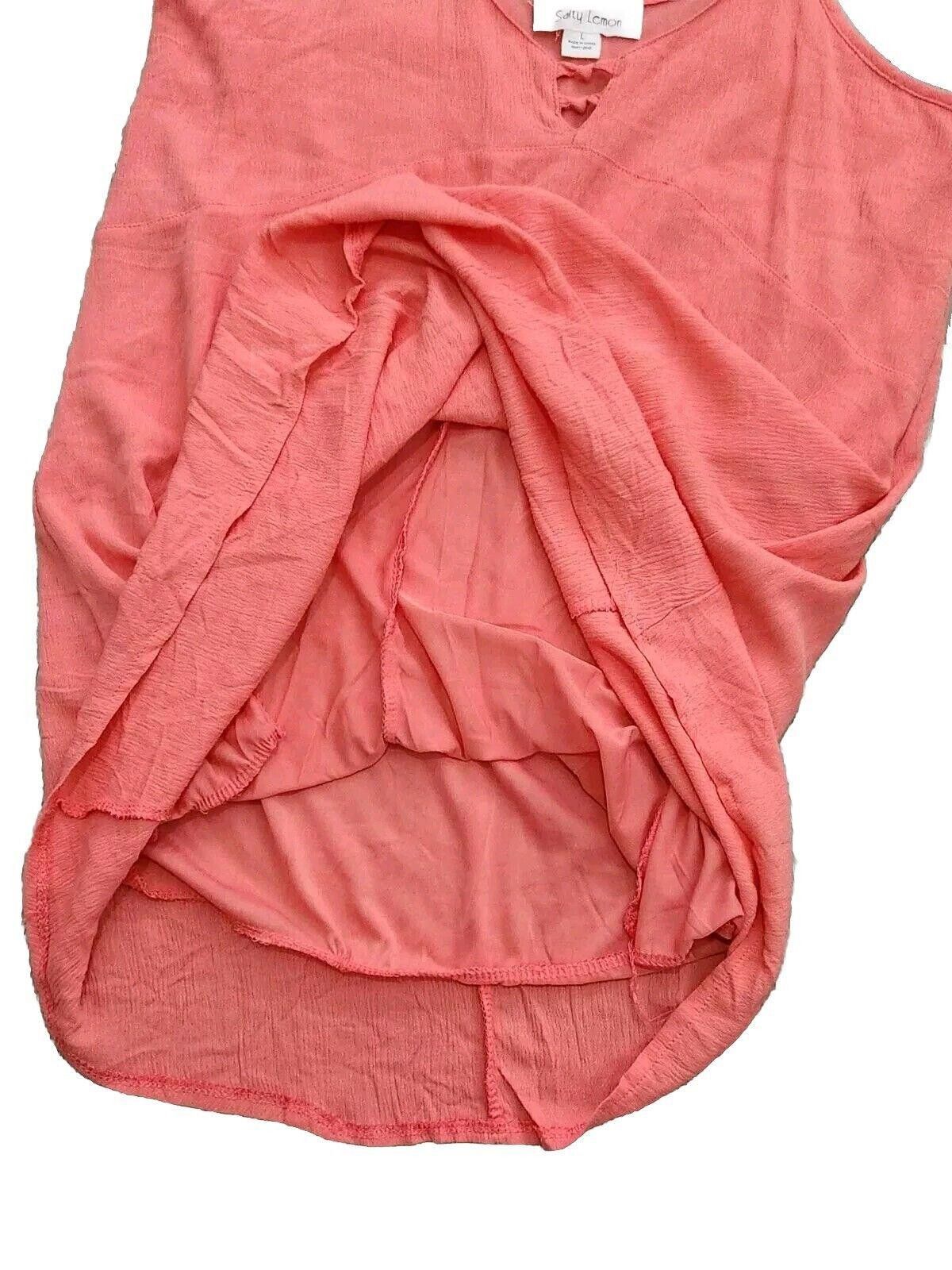 Designer Anthropoligie Salty Lemon Tunic Long Coral Pink Summer Large Size L / US 10 / IT 46 - 3 Thumbnail