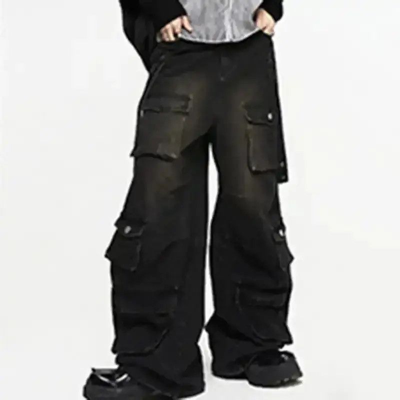 Japanese Brand Summer Men's American High Street Multi Pocket Wide Leg Jean Size US 32 / EU 48 - 6 Thumbnail