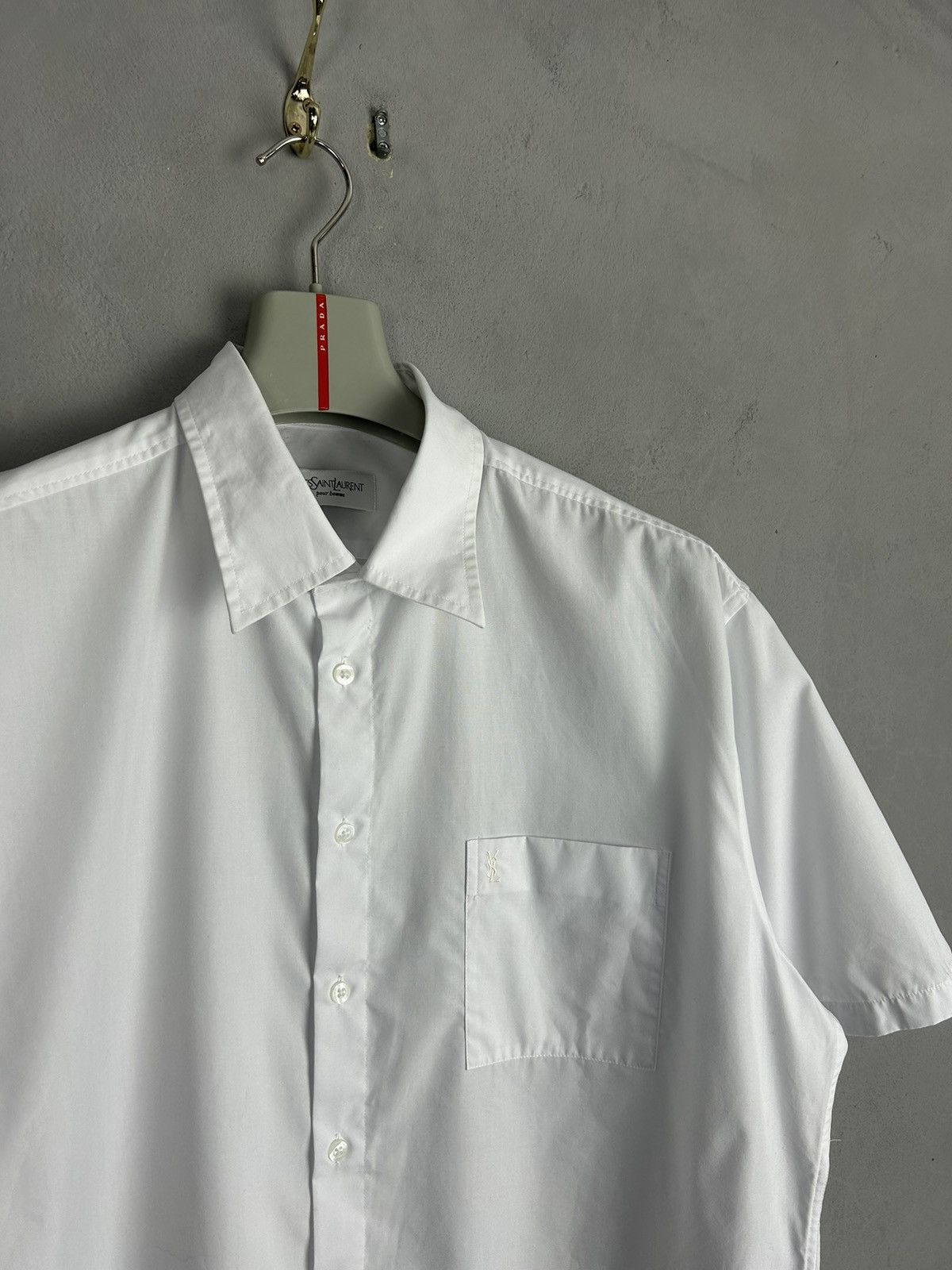 Yves Saint Laurent Yves Saint Laurent Short Sleeve Shirt White size-XL Size US XL / EU 56 / 4 - 2 Thumbnail