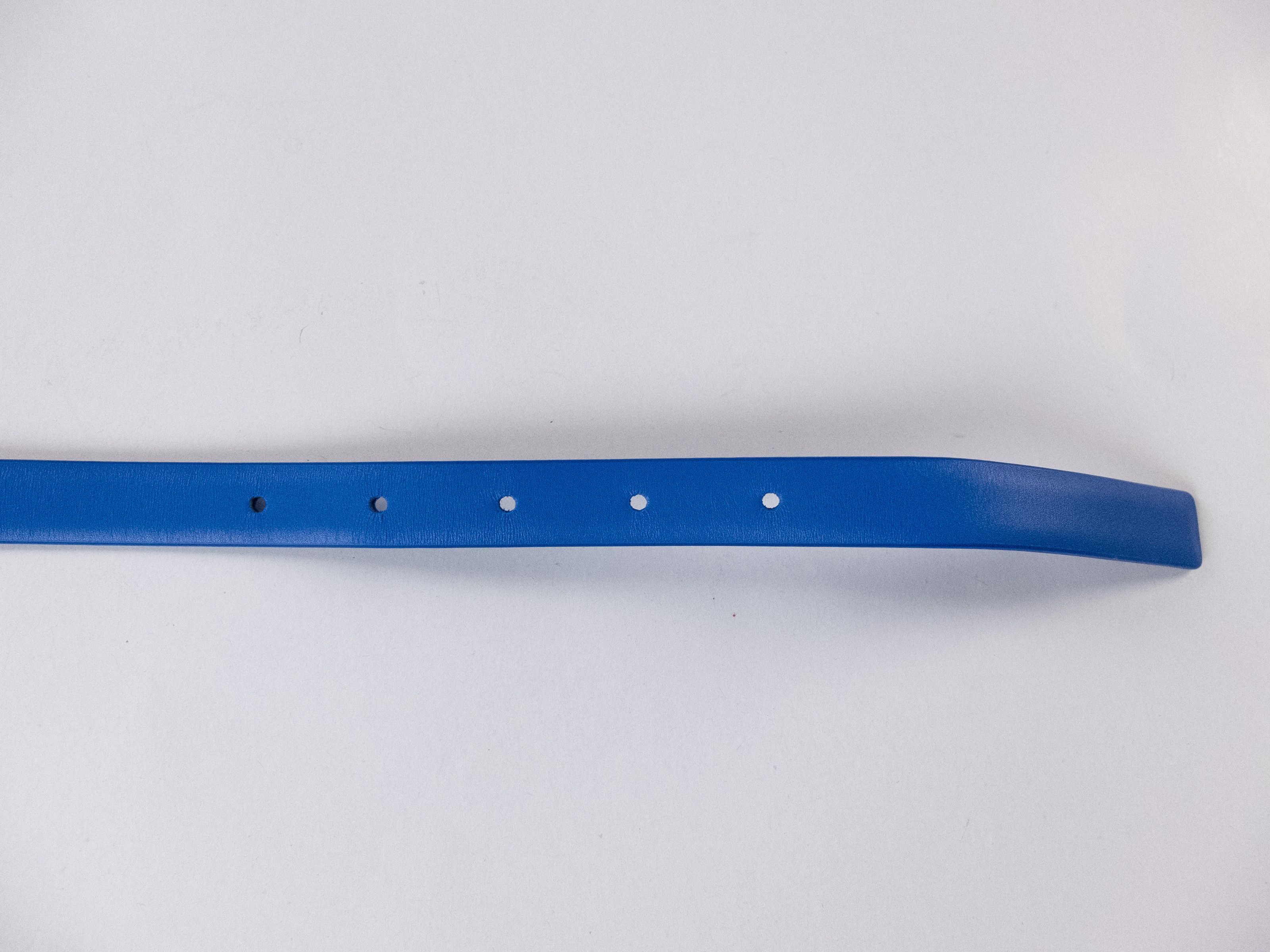 Bottega Veneta BOTTEGA VENETA cobalt blue thin French calf leather belt 85 Size 34 - 4 Thumbnail