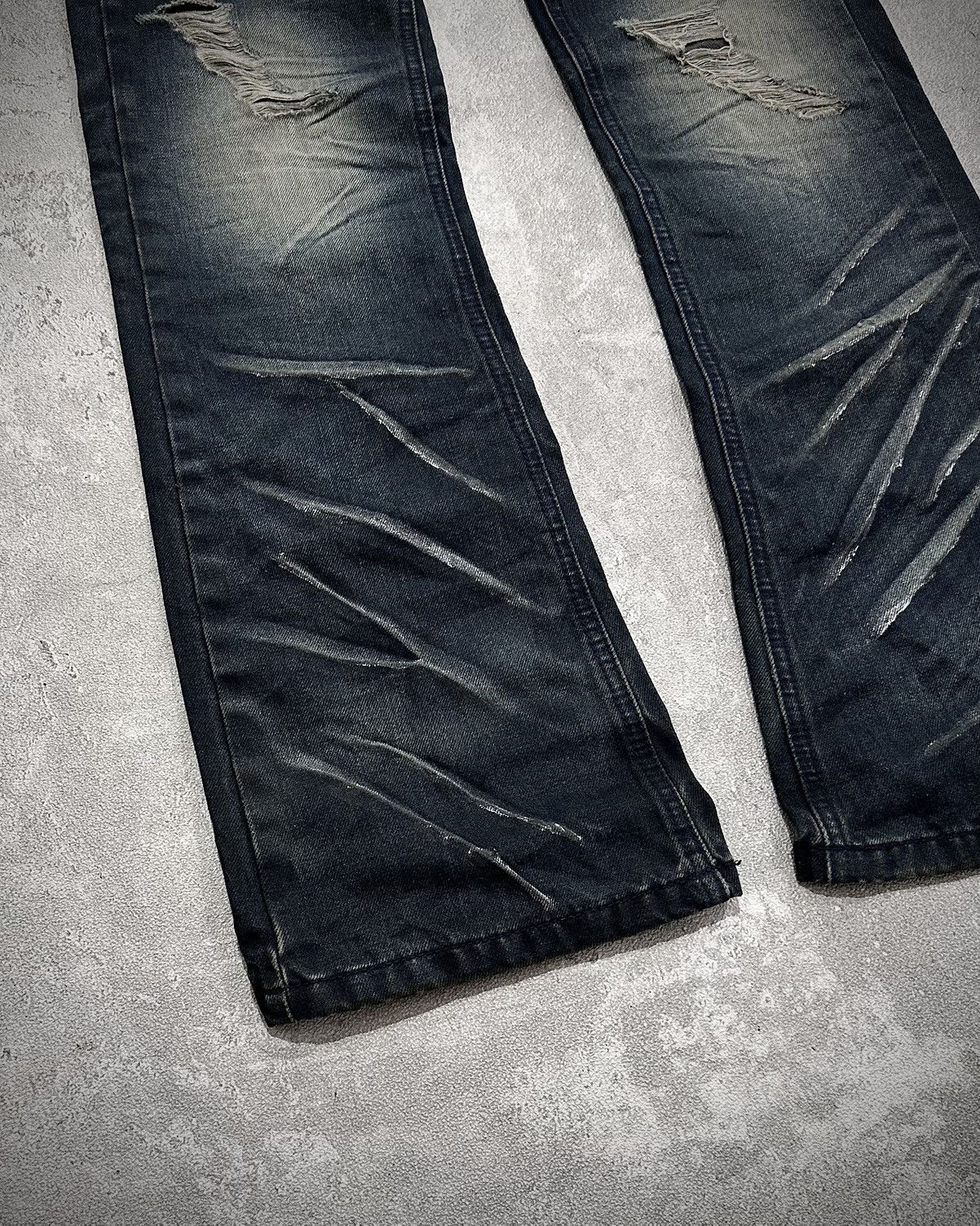 Japanese Brand Vkei Vice Fairy Distressed Flare Denim Jeans Lgb Style Size US 30 / EU 46 - 6 Thumbnail