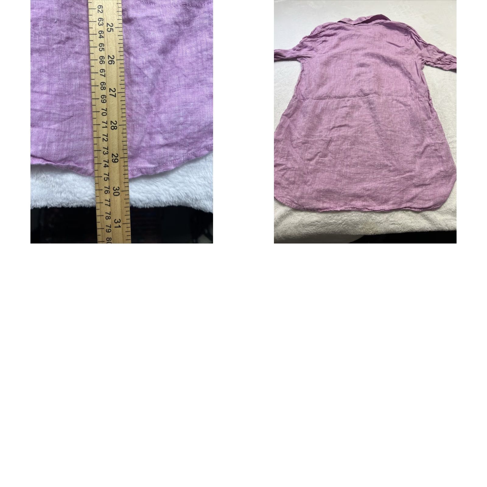 J. Jill J. Jill Love Linen Tunic Top Blouse M Lilac 100% Linen Long Sleeve Popover Collared Buttoned Relaxed Fit Women Linen Top Size M / US 6-8 / IT 42-44 - 9 Thumbnail