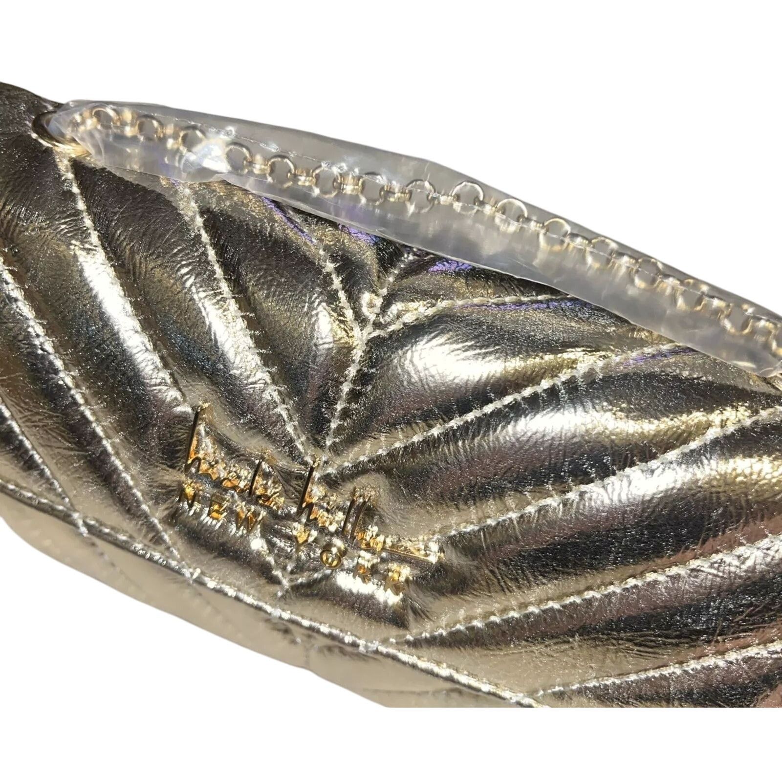 Nicole Miller NICOLE MILLER Gold Evening Purse Chain Strap Crossbody | NWT Size ONE SIZE - 6 Thumbnail