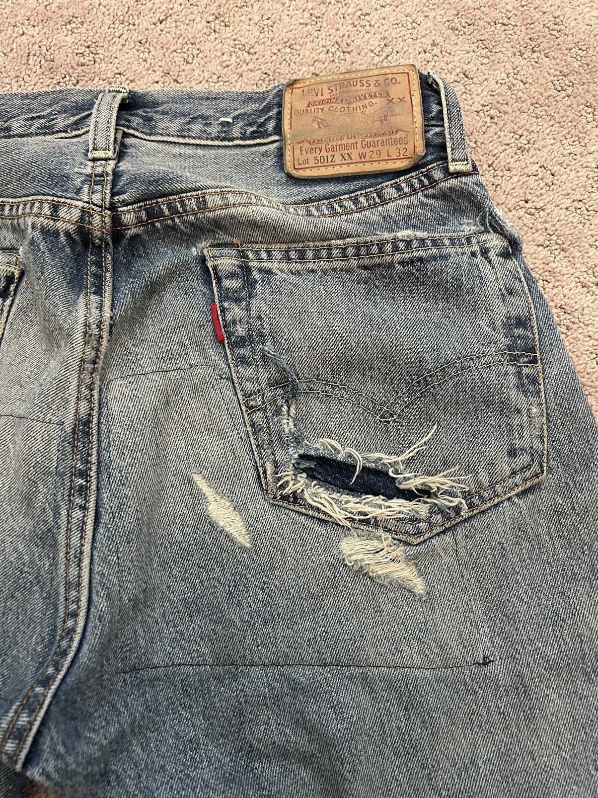 Levi's Vintage Big E Repaired Levi’s 501 Size US 29 - 8 Thumbnail