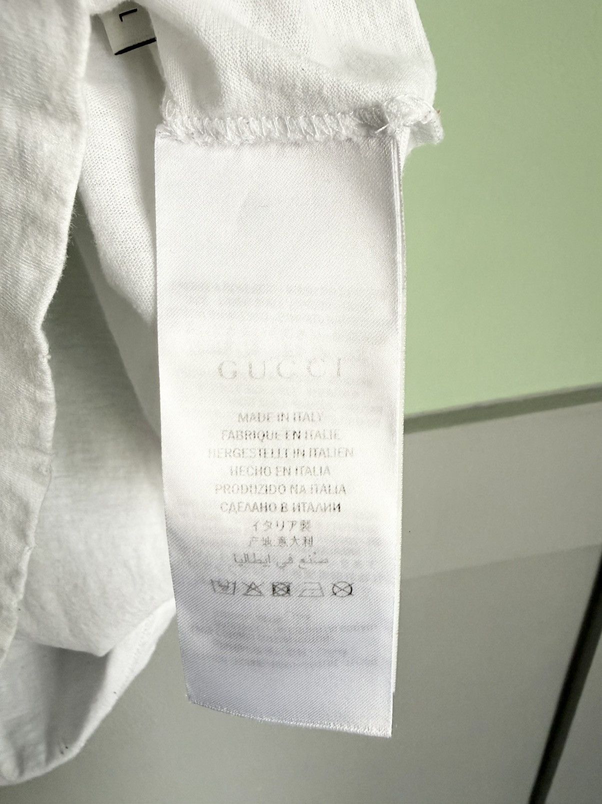 Gucci Gucci White Logo Tee Size L Size US L / EU 52-54 / 3 - 6 Thumbnail