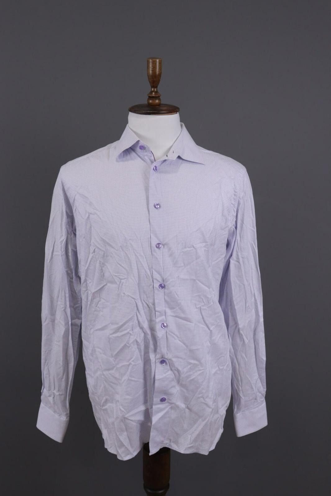 Eton Eton Contemporary Fit Blue Check Twill Shirt Sz 43 / 17 Size US M / EU 48-50 / 2 - 1 Thumbnail