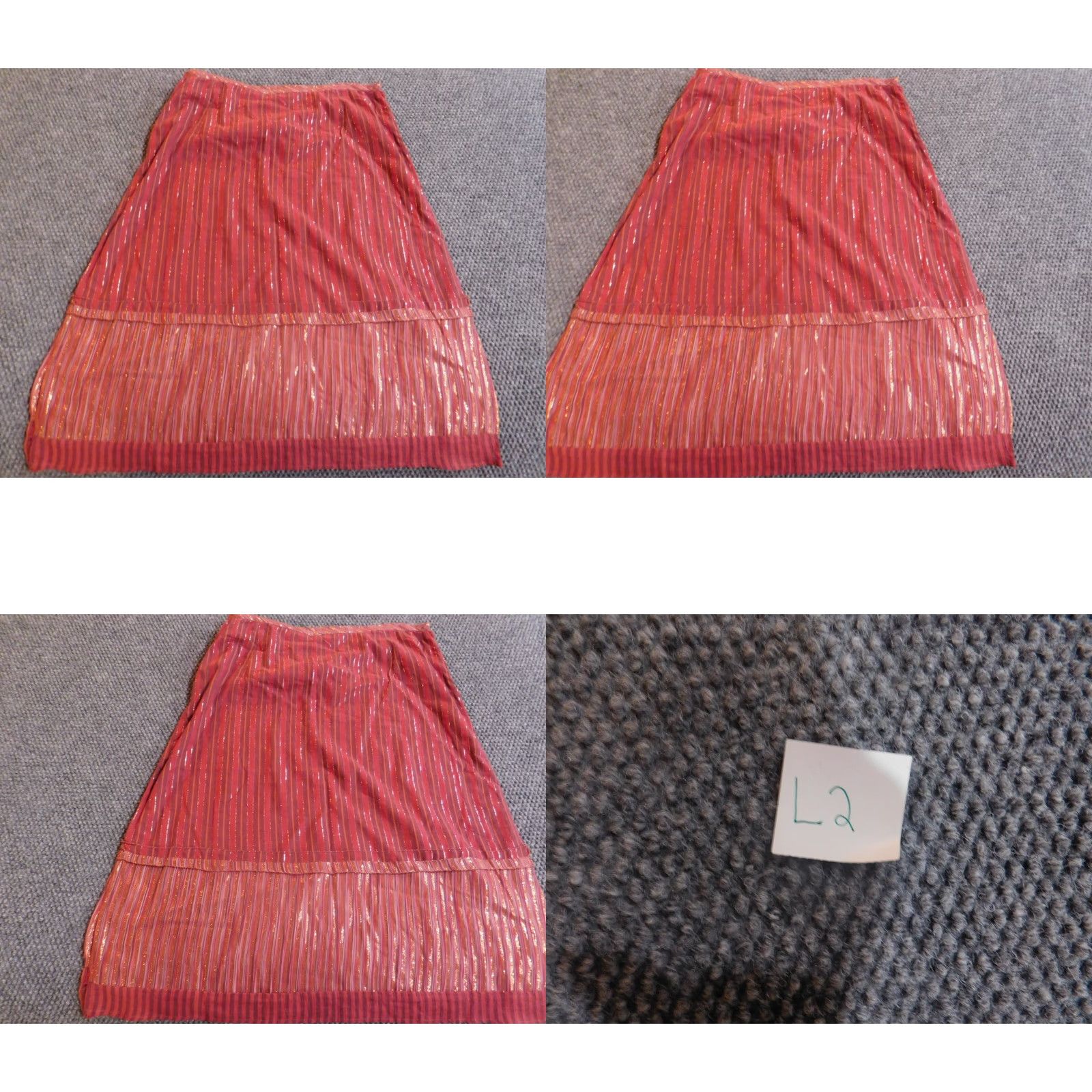 Vintage White Stag Skirt A-Line Red 14 Womens Knee Length Zip Stretch Casual Knit Polyester Regular Vintage No Size 36" / US 14 / IT 50 - 8 Thumbnail