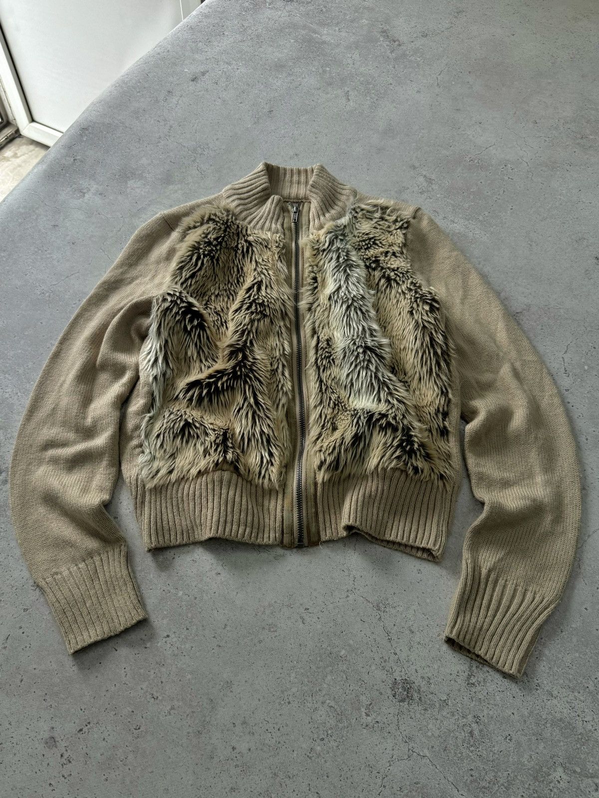 If Six Was Nine Vintage Fur Knit Zip Up Sweater Size US S / EU 44-46 / 1 - 2 Thumbnail