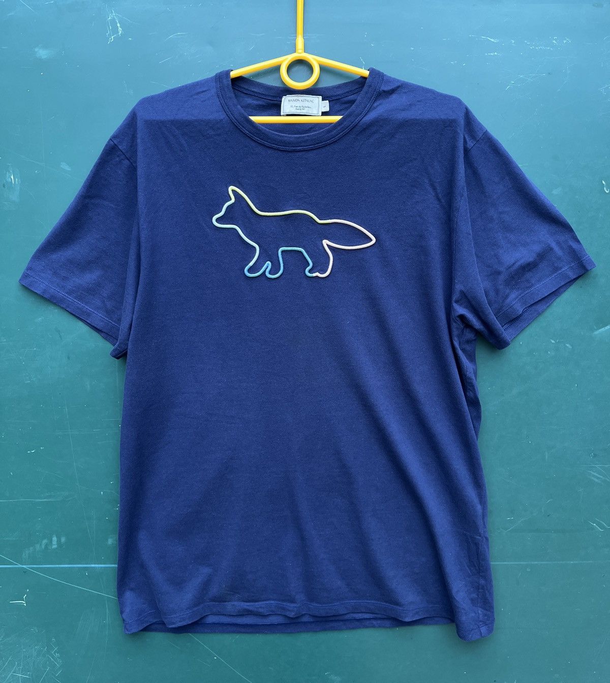 Maison Kitsune Fox Rainbow Embroidery Classic T-Shirt Maison Kitsune L Size US L / EU 52-54 / 3 - 1 Thumbnail