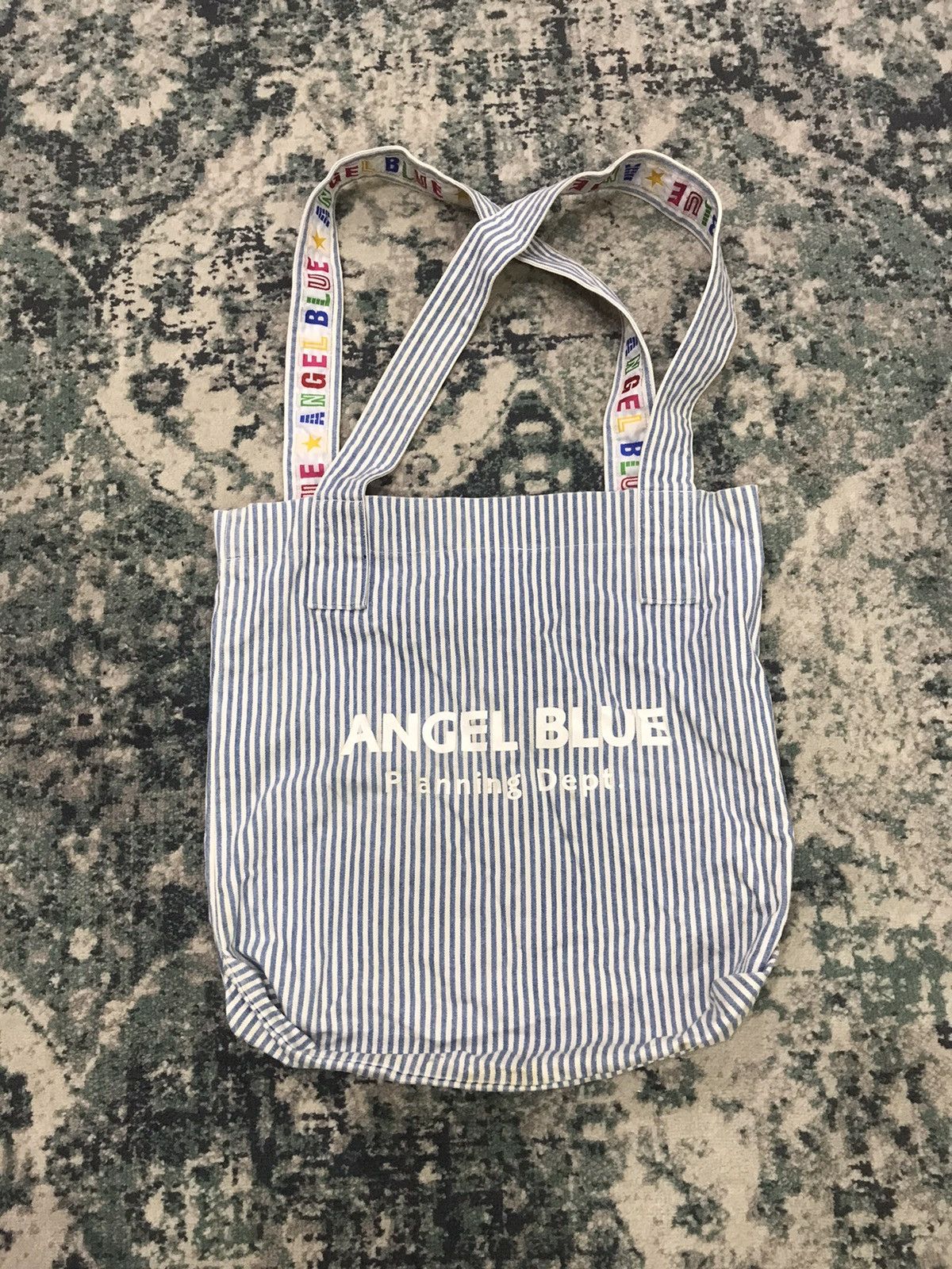 Hysteric Glamour 90s/Y2k Hickory Stripes Angel Blue Tote Bag Size ONE SIZE - 2 Thumbnail