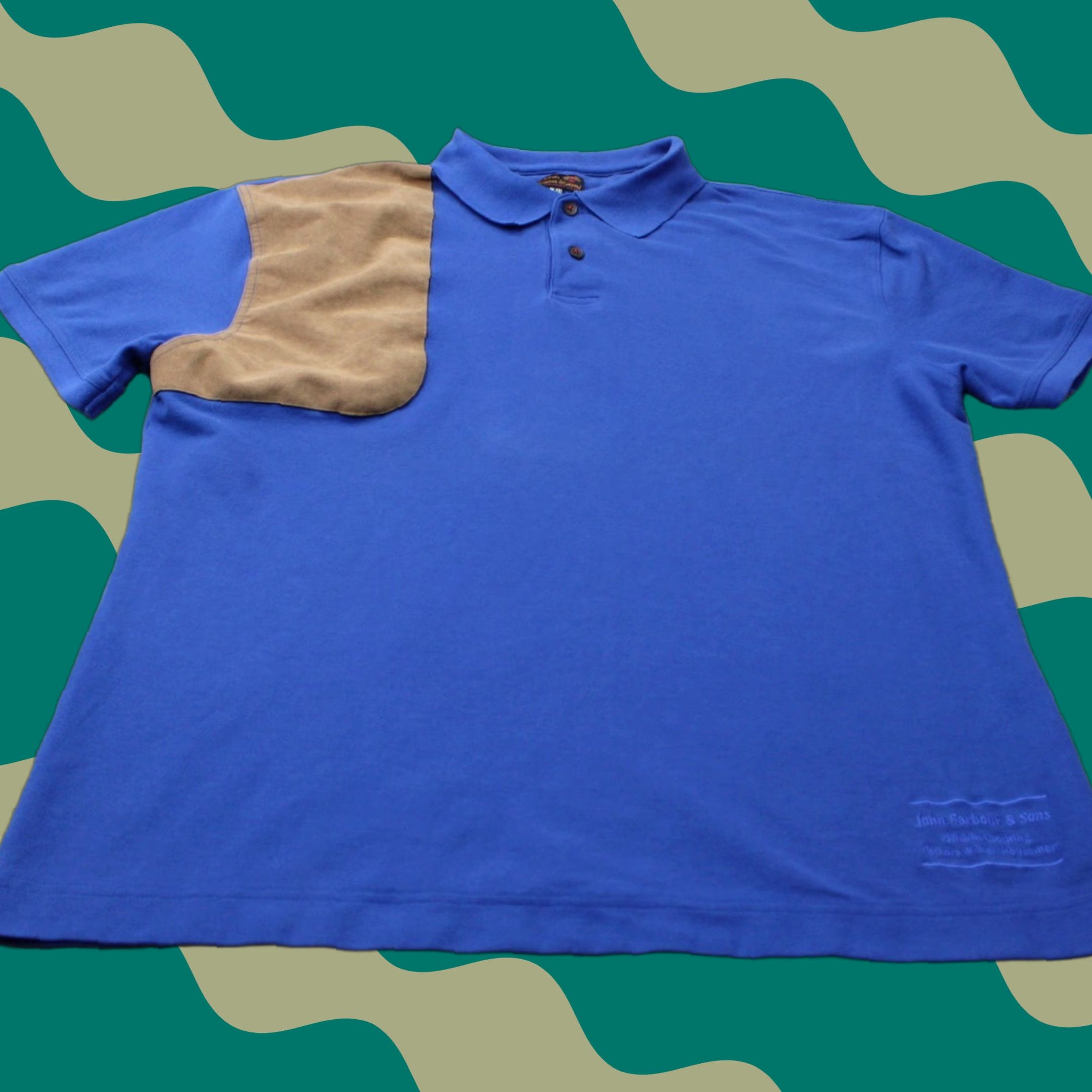 Barbour Polo Shirt Men XL Blue 100% Cotton Short Sleeve Padded Pullover Shirt Polo Barbour Men XL Blue 100% Cotton Short Sleeve Padded Pullover