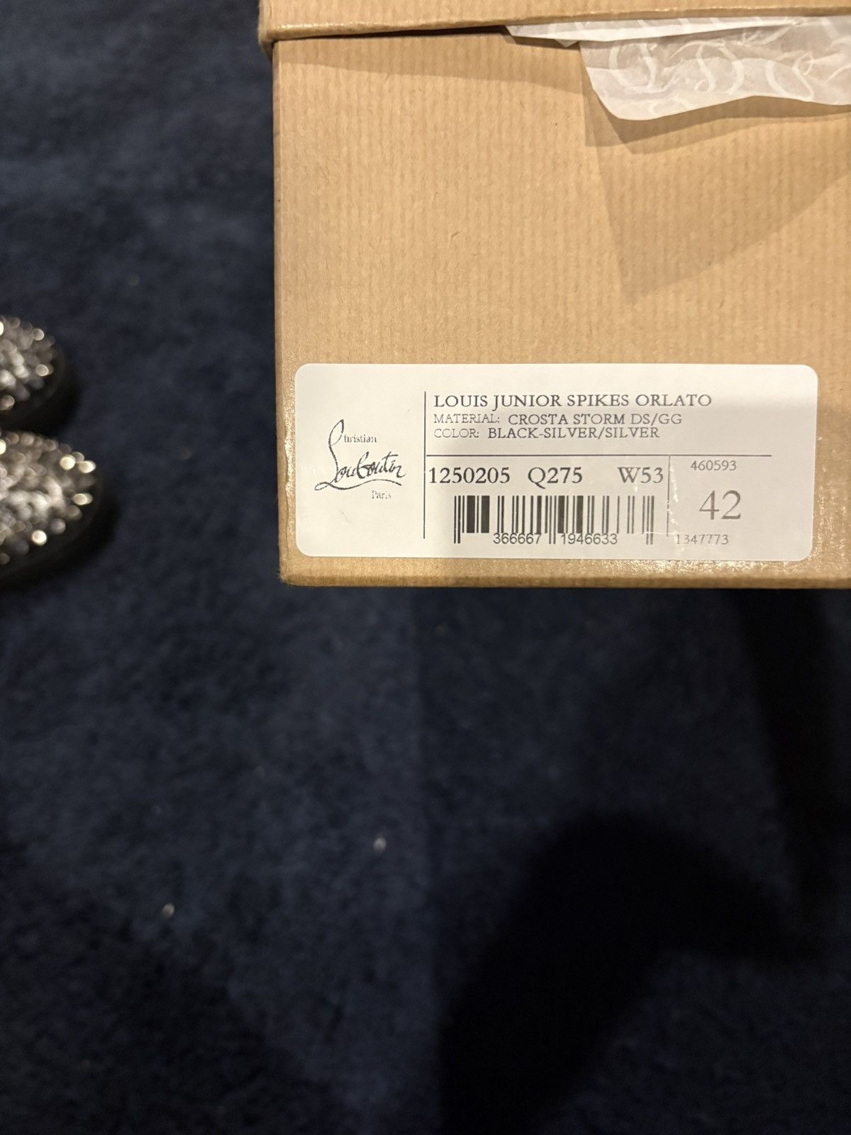 Christian Louboutin Black and gray low top red bottoms Size US 9.5 / EU 42-43 - 6 Thumbnail