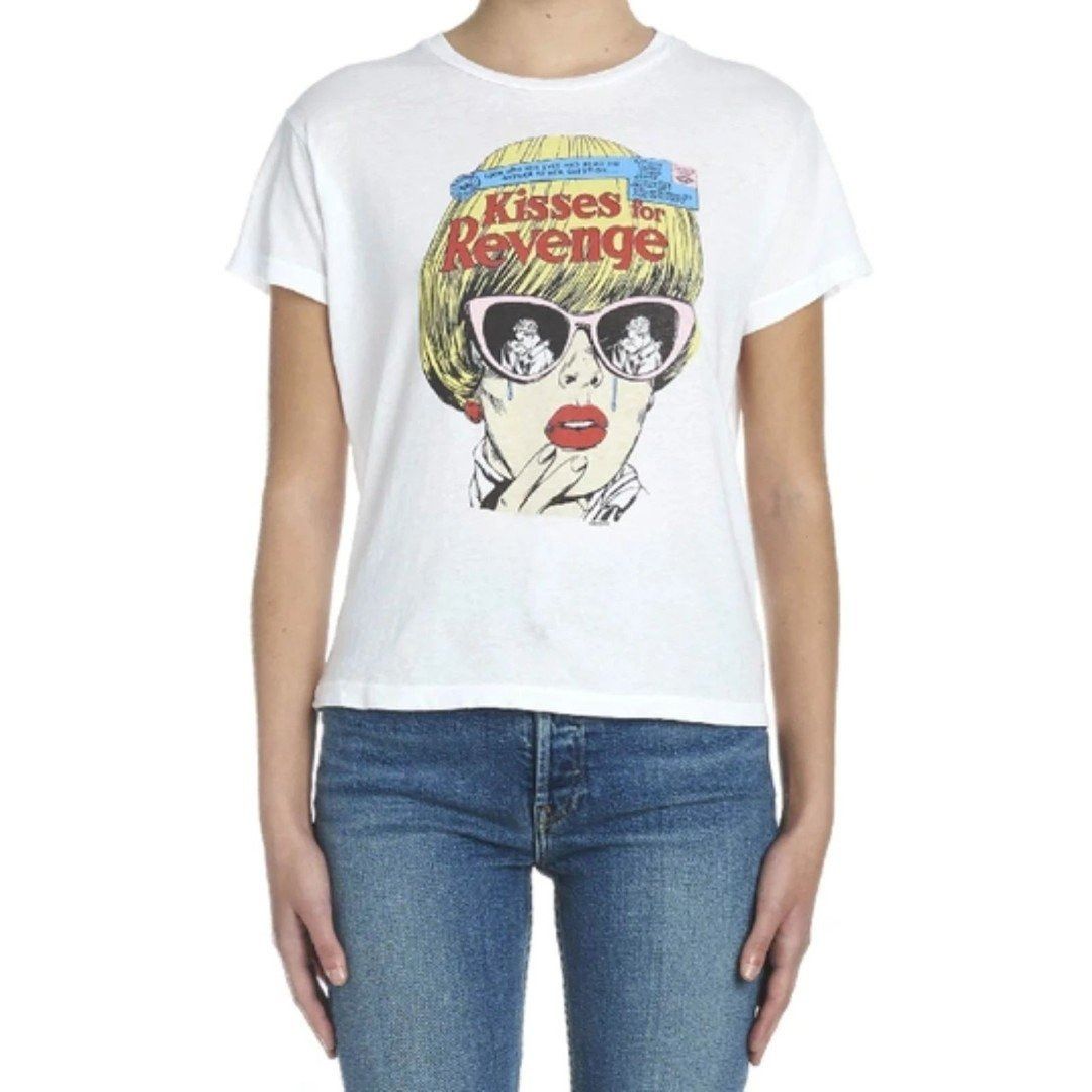 RE/DONE RE/DONE Kisses for Revenge Graphic Retro 70's Loose Tee Vint Size XS / US 0-2 / IT 36-38 - 7 Thumbnail