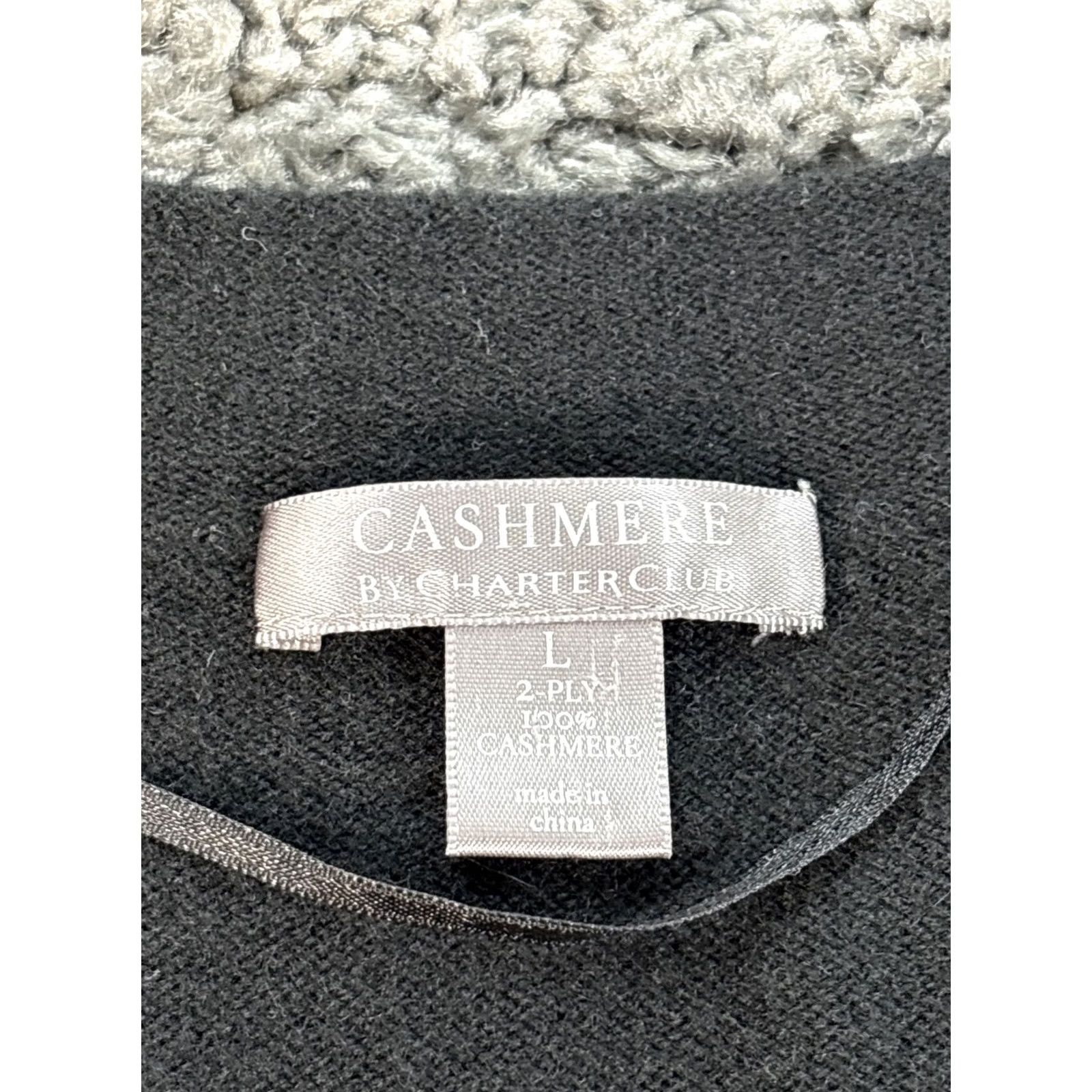 Charter Club Charter Club Cardigan Sweater Women's V-Neck 100% Cashmere Black Large L Cardigan Women Cashmere V-Neck Black Large Mens? Size L / US 10 / IT 46 - 4 Thumbnail