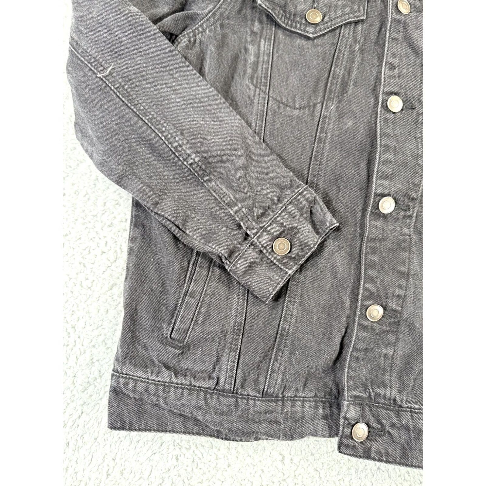 Denime ACDC Jacket Mens Small Black Denim Back in Black Button Up Pockets Long Sleeve Size US S / EU 44-46 / 1 - 6 Thumbnail