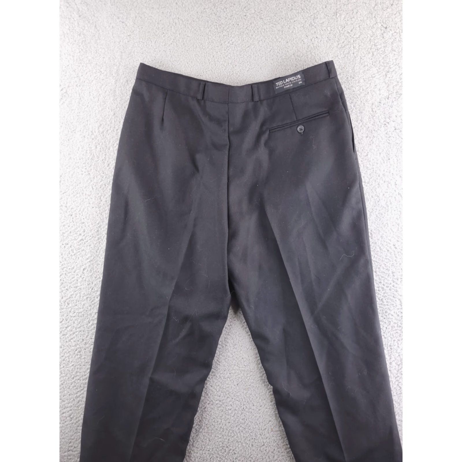 TED LAPIDUS TED LAPIDUS Pants Mens 34 Black 100% Wool Boutique Haute Couture Paris Dress Pants Front Flat Solid Inseam 33 Size US 34 / EU 50 - 6 Thumbnail