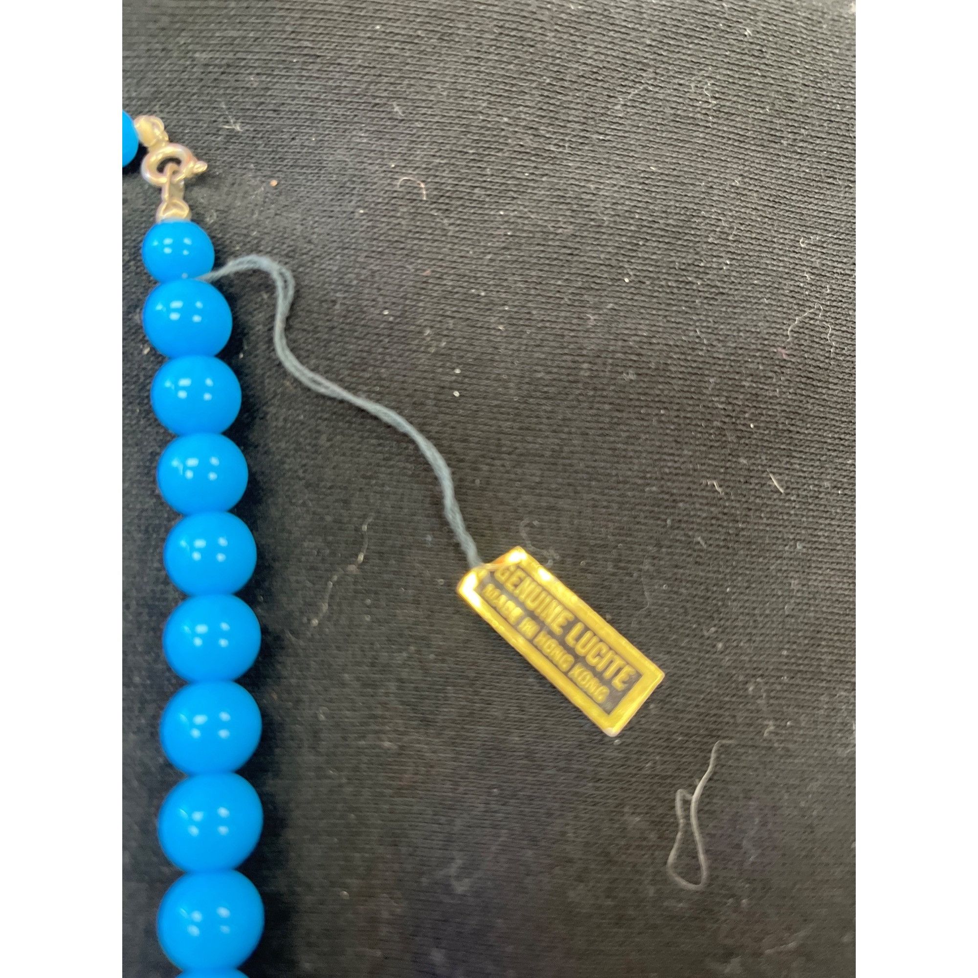 Other Lucite Genuine wms blue silver 14" beaded necklace SKU 9843 Size ONE SIZE - 3 Thumbnail