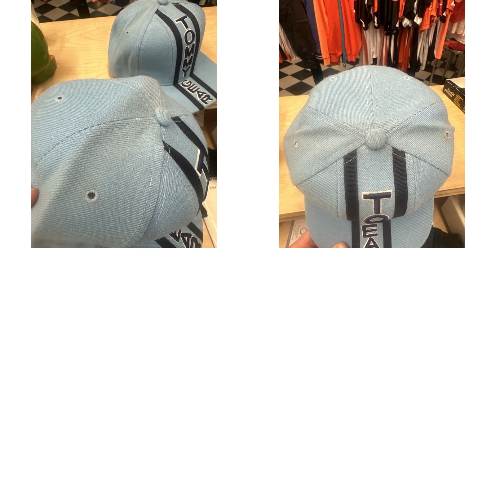 Vintage VINTAGE Tommy Gear Strapback Hat Cap - Men - One Size - Wool - 90s - Carolina Blue - Deadstock NWOT NOS - Baseball Cap Size ONE SIZE - 8 Thumbnail