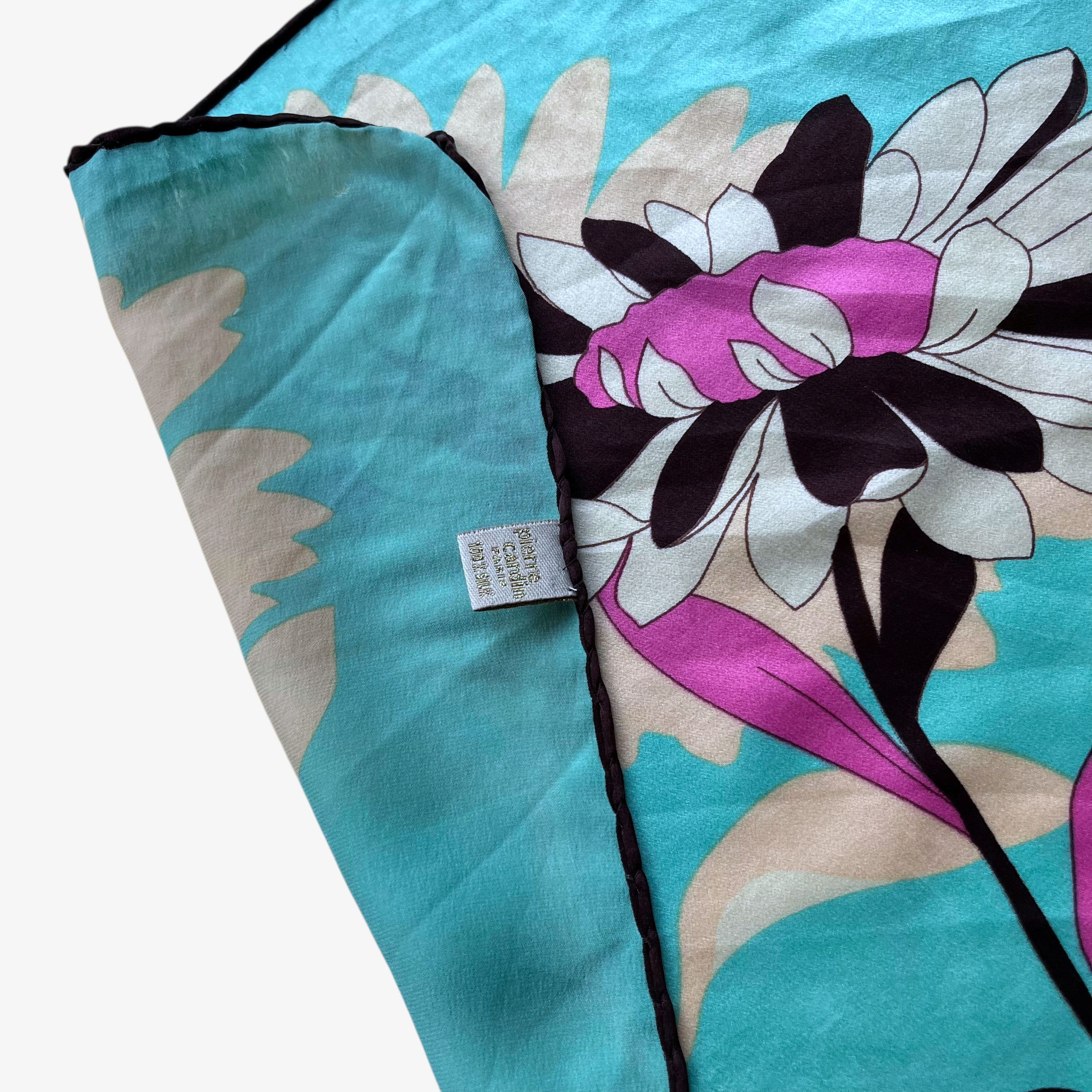 Pierre Cardin Vintage 90s Pierre Cardin Floral & Polka Dot Silk Scarf Size ONE SIZE - 2 Thumbnail
