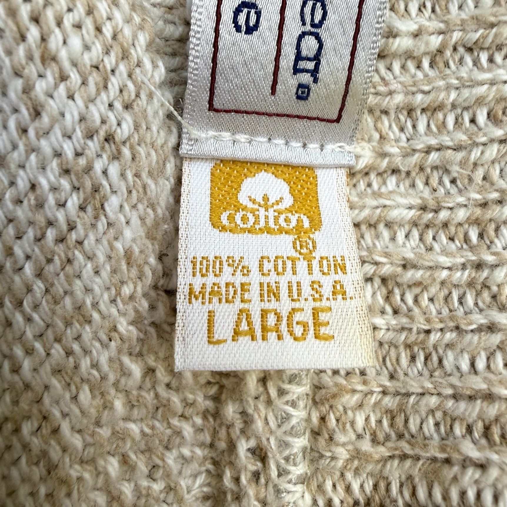 Vintage VINTAGE Munsingwear Sweater Mens Large Beige Striped Cotton Knit Made USA 90s Size US L / EU 52-54 / 3 - 6 Thumbnail