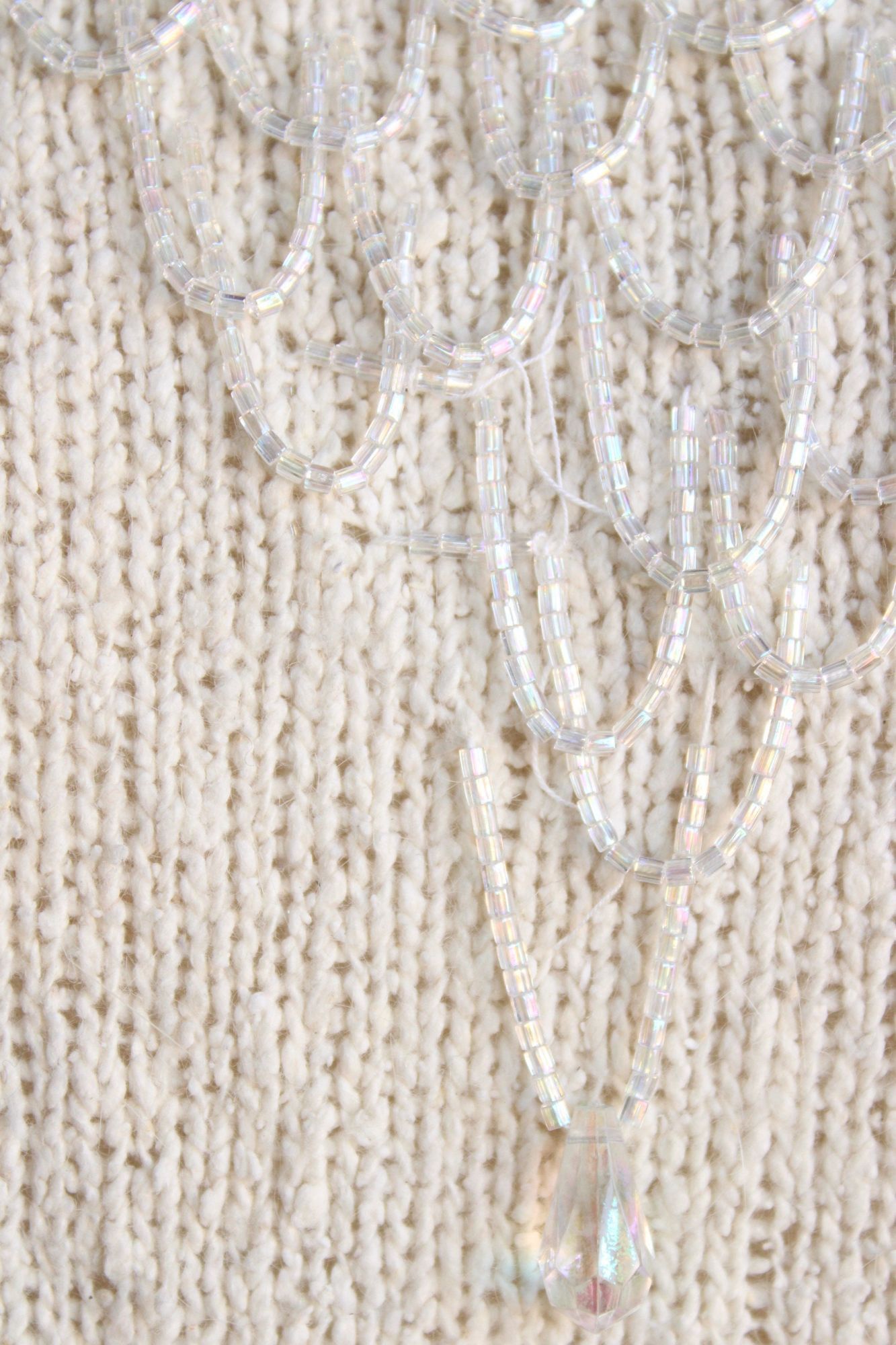 Vintage Vintage 1980s Sweater, Bonnie Boerer Ivory Pullover with Fri Size S / US 4 / IT 40 - 4 Thumbnail