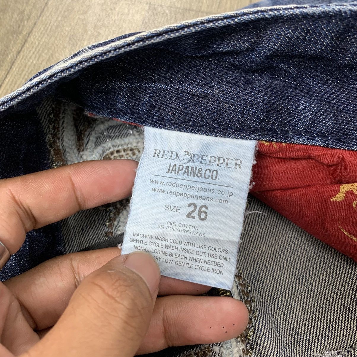 Japanese Brand Y2K Vintage Red Pepper Cross Punk Distressed Skinny Jeans Size US 28 / EU 44 - 13 Thumbnail