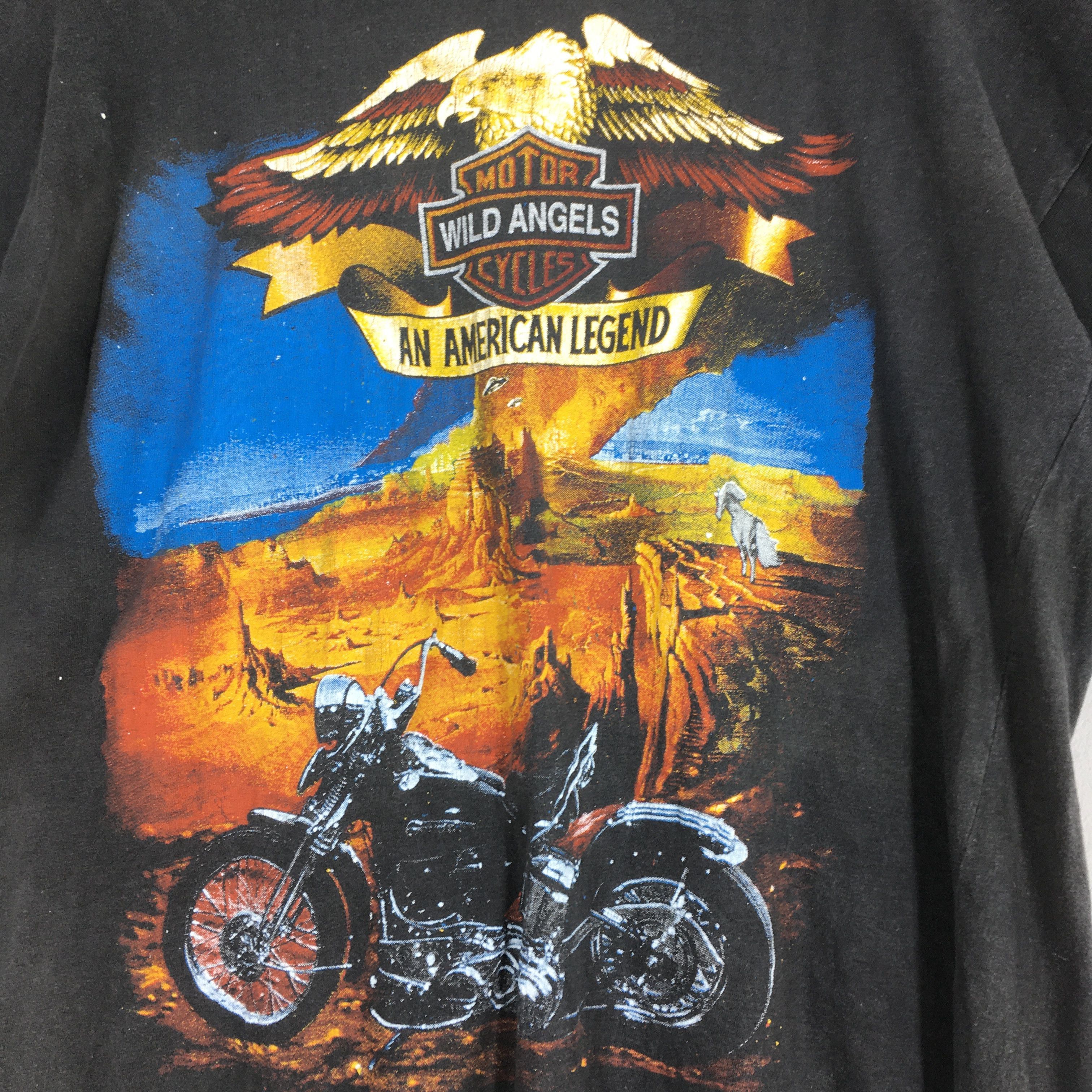 Harley Davidson Vintage 90's Harley Davidson Wild Angels Black T shirt XL Size US XL / EU 56 / 4 - 7 Thumbnail