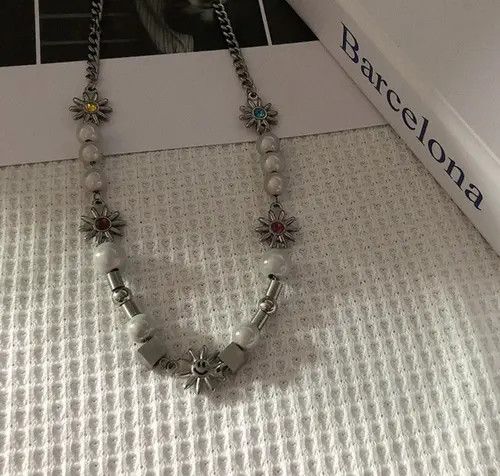 Designer × Vintage Retro reflective pearl necklace Size ONE SIZE - 4 Thumbnail