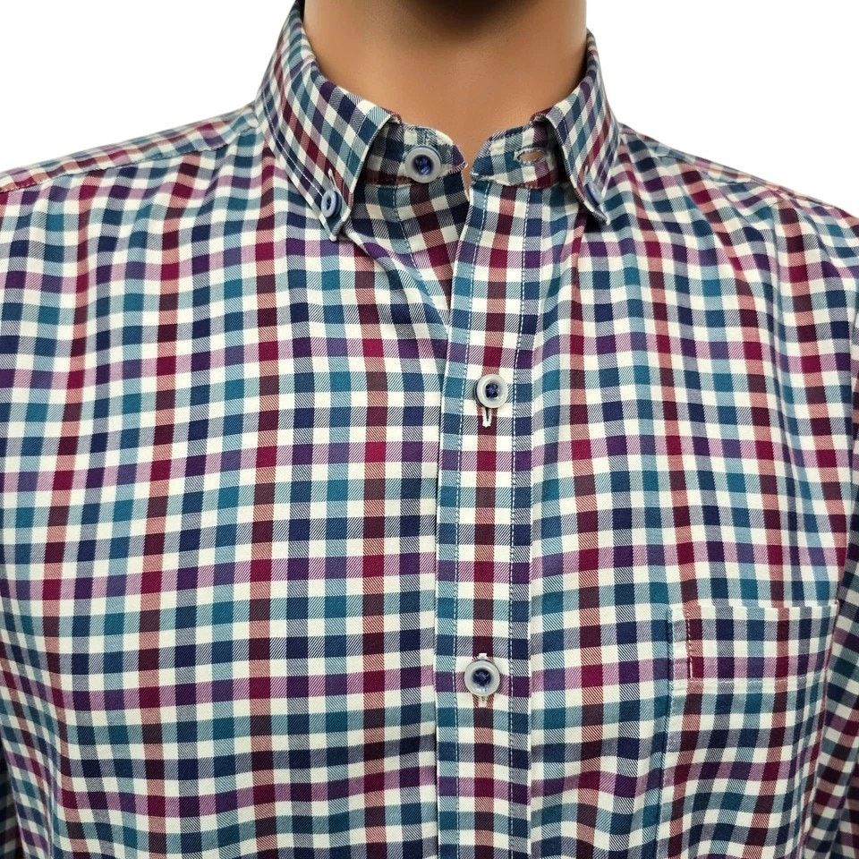 Johnston & Murphy JOHNSTON & MURPHY Shirt Men XL Contrast Flip Cuff Check Size US XL / EU 56 / 4 - 4 Thumbnail