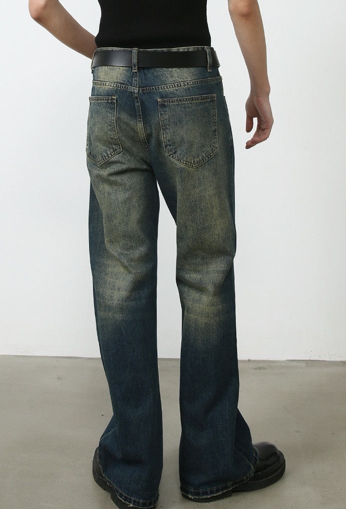 Japanese Brand × Jean Men's blue vintage washed distressed straight bootcut jeans Size US 32 / EU 48 - 5 Thumbnail