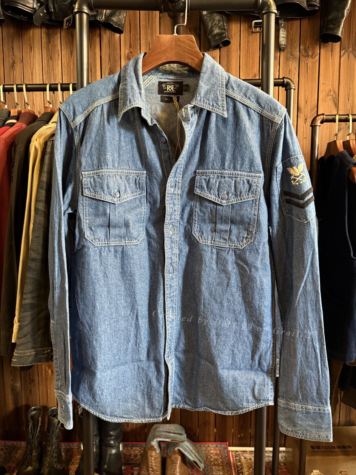RRL Ralph Lauren RRL Light Blue Denim Shirt Size US M / EU 48-50 / 2 - 1 Thumbnail