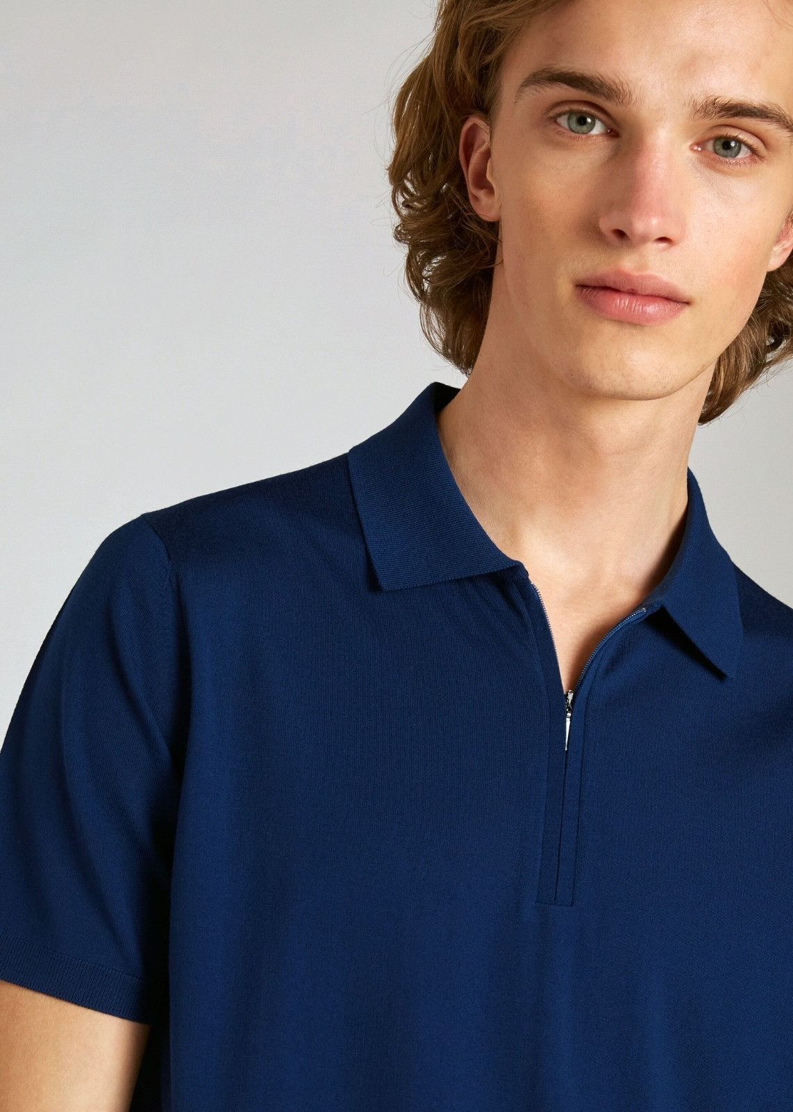 Loro Piana o1srvl11e1024 Wish Zip Polo Shirt in Navy Blue Size US L / EU 52-54 / 3 - 5 Thumbnail