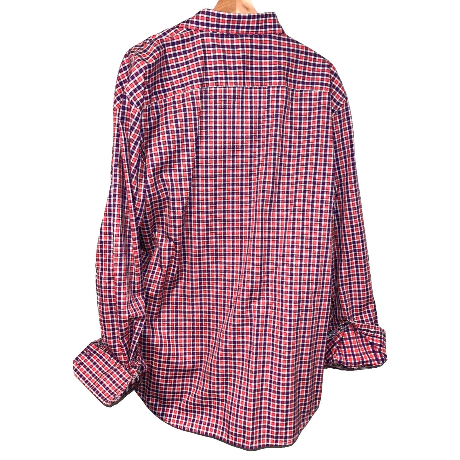 Robert Graham Robert Graham Textured Geometric Flip Cuff Shirt Mens 2XL Size US XXL / EU 58 / 5 - 4 Thumbnail