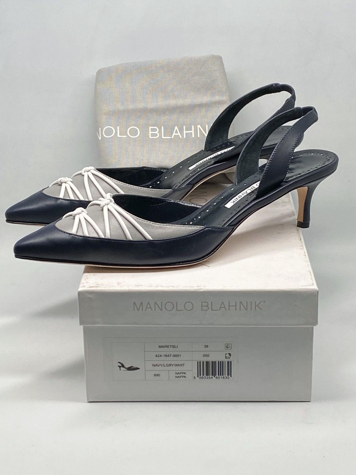 Manolo Blahnik Manolo Blahnik Maretsli 50MM Leather Slingback Pumps size 39 Size US 9 / IT 39 - 10 Thumbnail