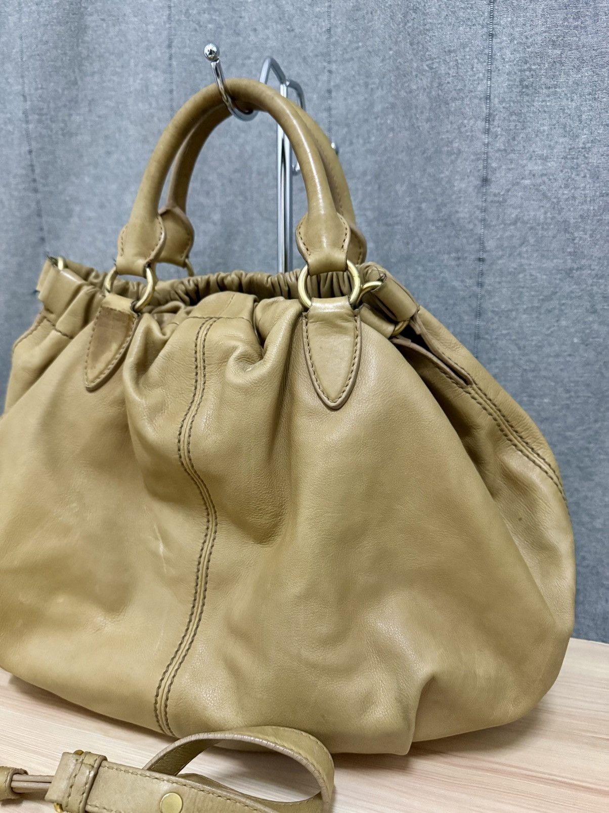 Miu Miu Vintage Miu Miu gathered leather 2-way Shoulder hand bag Size ONE SIZE - 3 Thumbnail