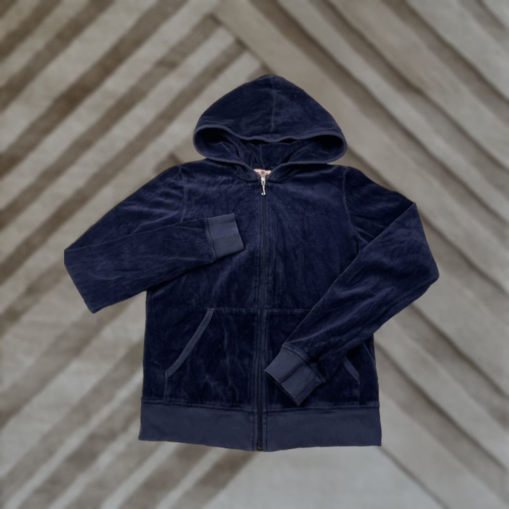 Juicy Couture VINTAGE Juicy Couture Hoodie Blues M Velour Full Zip Womens Medium Size M / US 6-8 / IT 42-44 - 1 Thumbnail