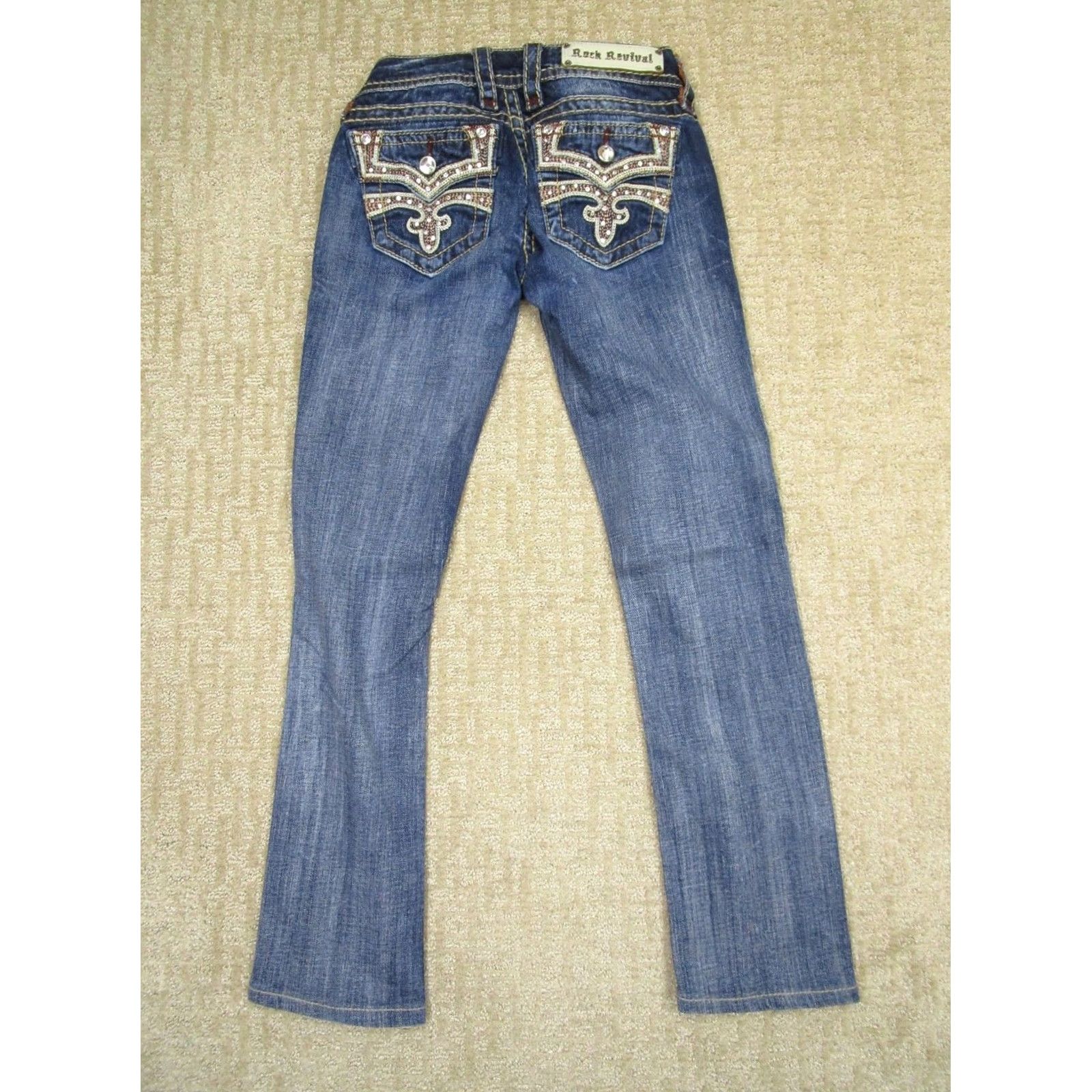 Vintage Rock Revival Jeans Women 26 Blue Low Rise Slim Bootcut Denim Jeans Size 26" / US 2 / IT 38 - 3 Thumbnail
