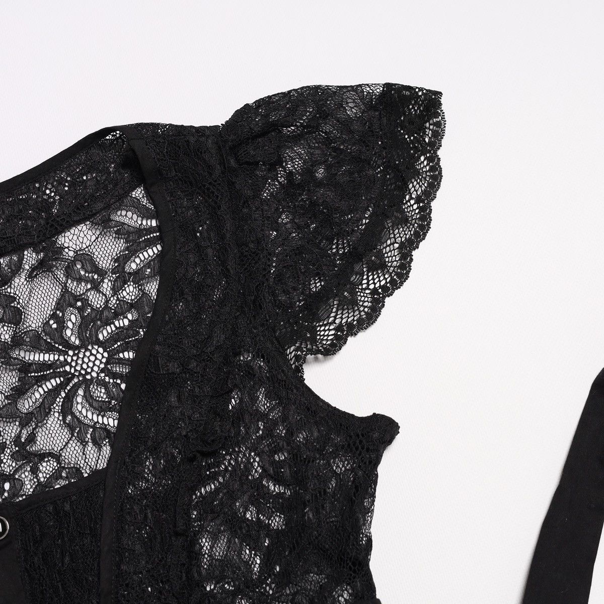 Dolce & Gabbana Dolce Gabbana Lace Top Black Sexy Fishnet Cocktail Couture Size S / US 4 / IT 40 - 14 Thumbnail