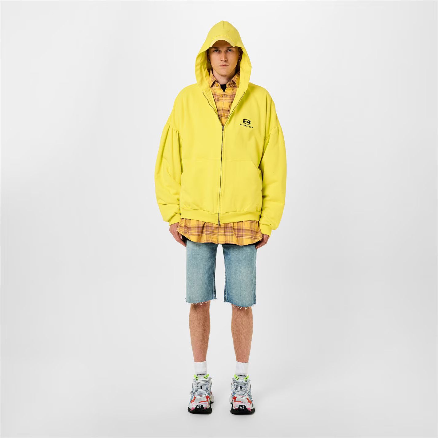 Balenciaga o1g2r1mq0226 Unity Sports Icon Oversized Hoodie In Yellow Size US XL / EU 56 / 4 - 6 Thumbnail
