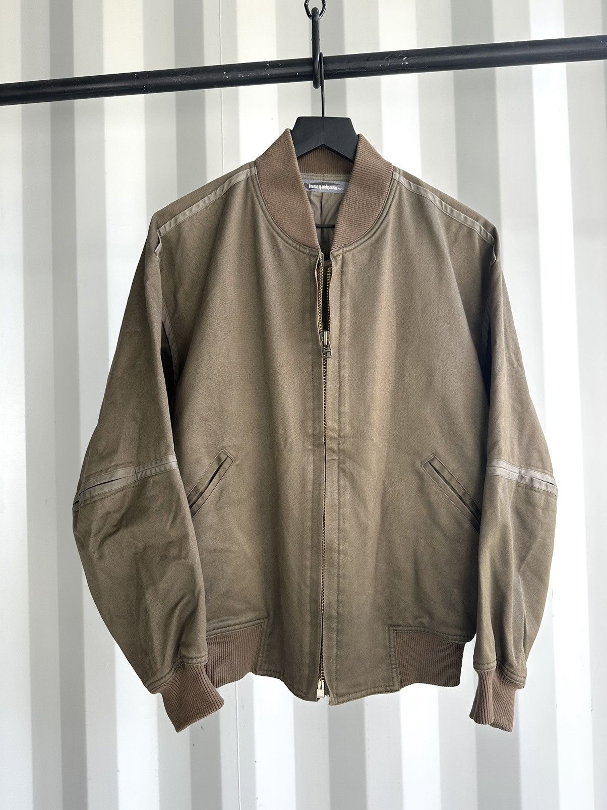 image of Issey Miyake x Vintage Cotton Bomber Jacket Green, Men's (Size Large)